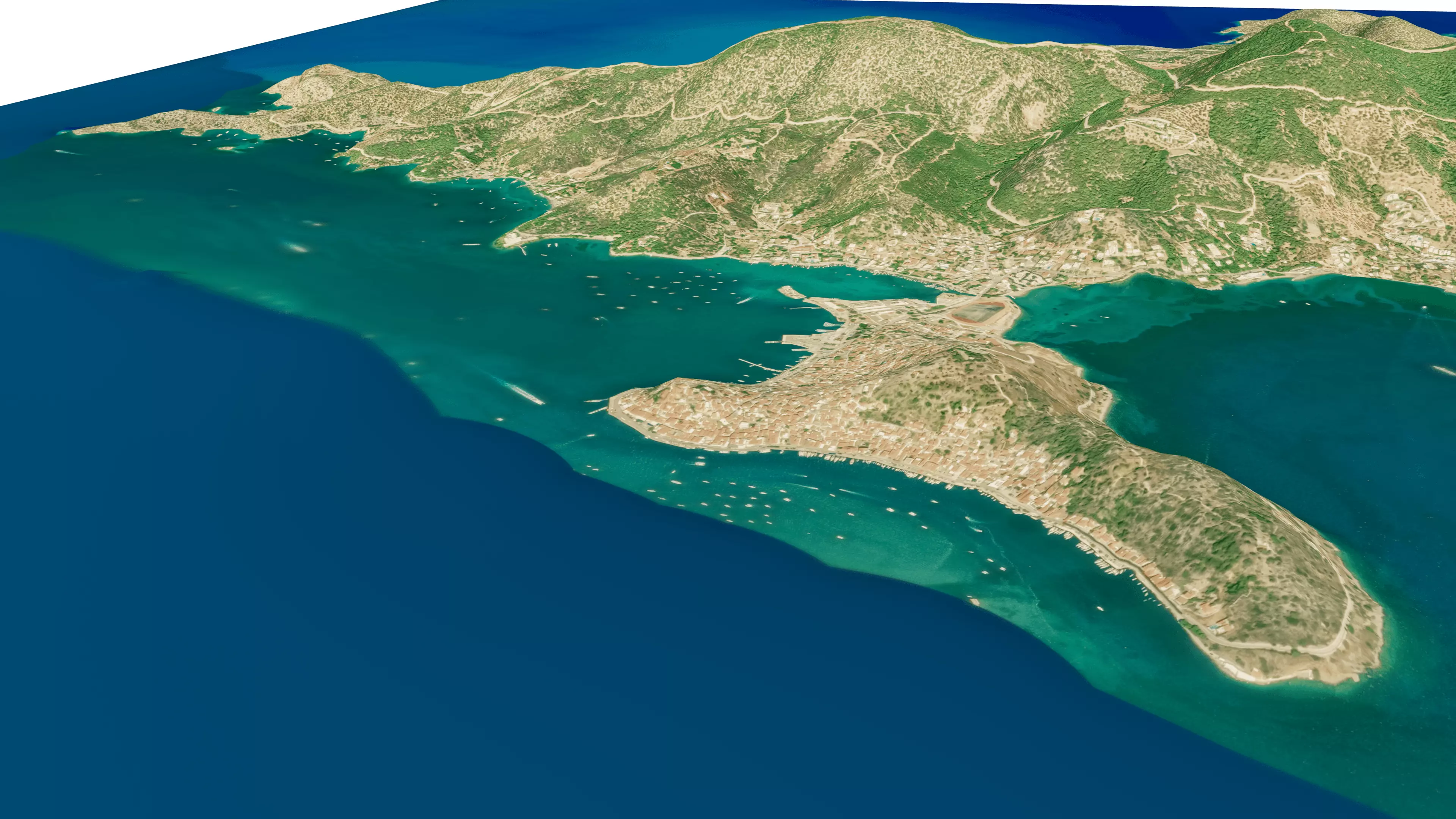 Poros Island 3D model terrain Low-poly 3D model_4