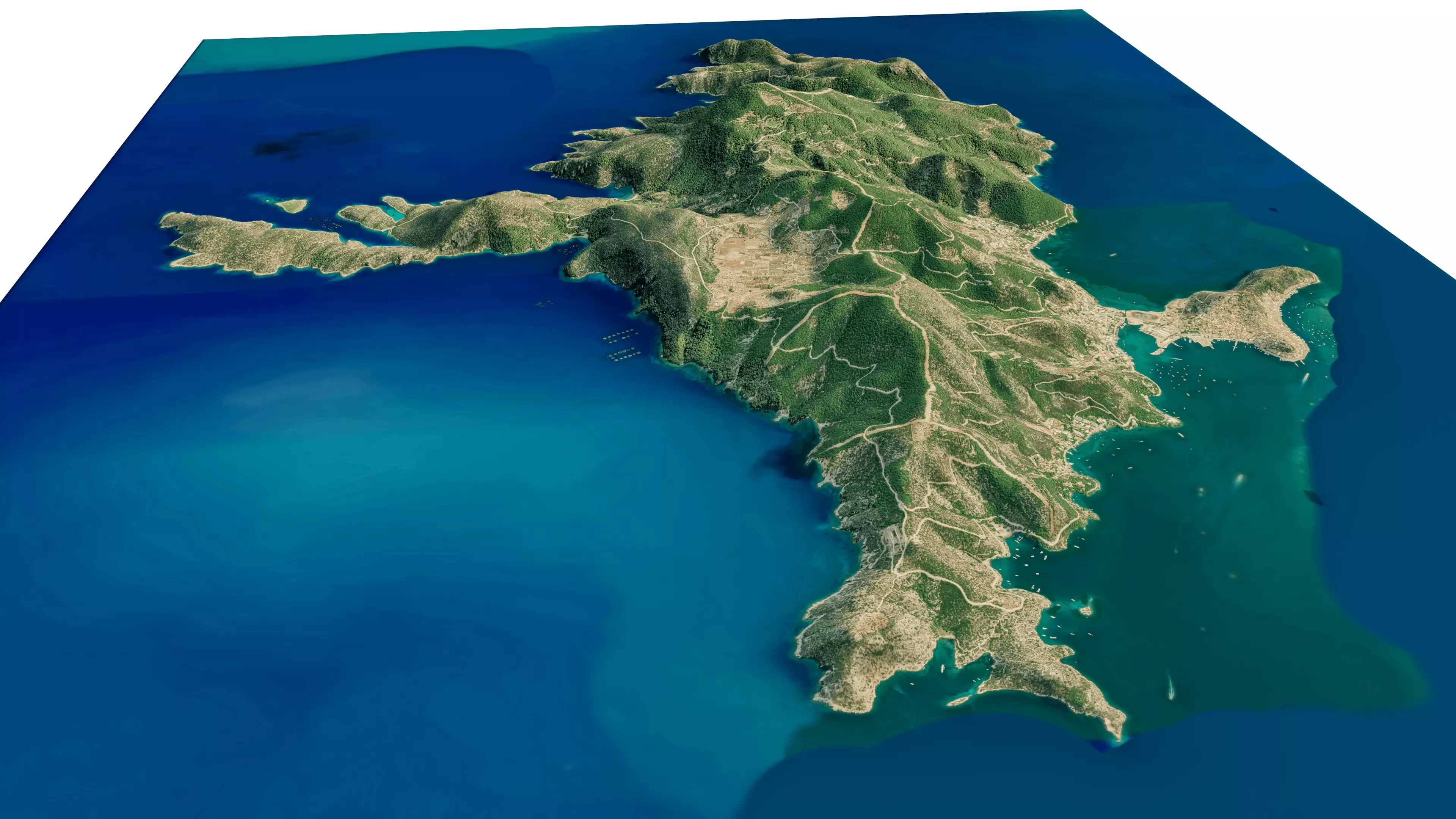 Poros Island 3D model terrain Low-poly 3D model_12