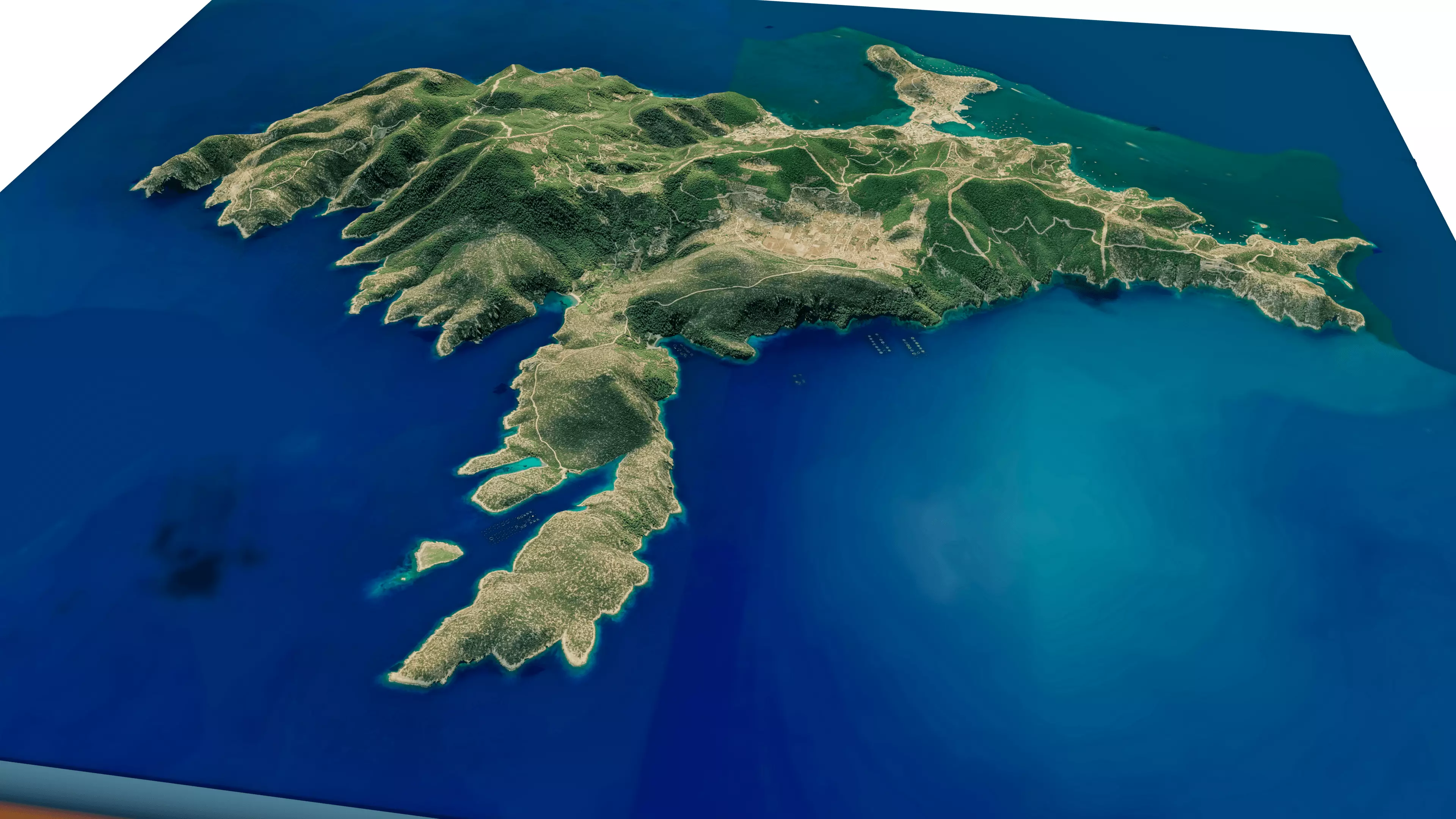 Poros Island 3D model terrain Low-poly 3D model_8