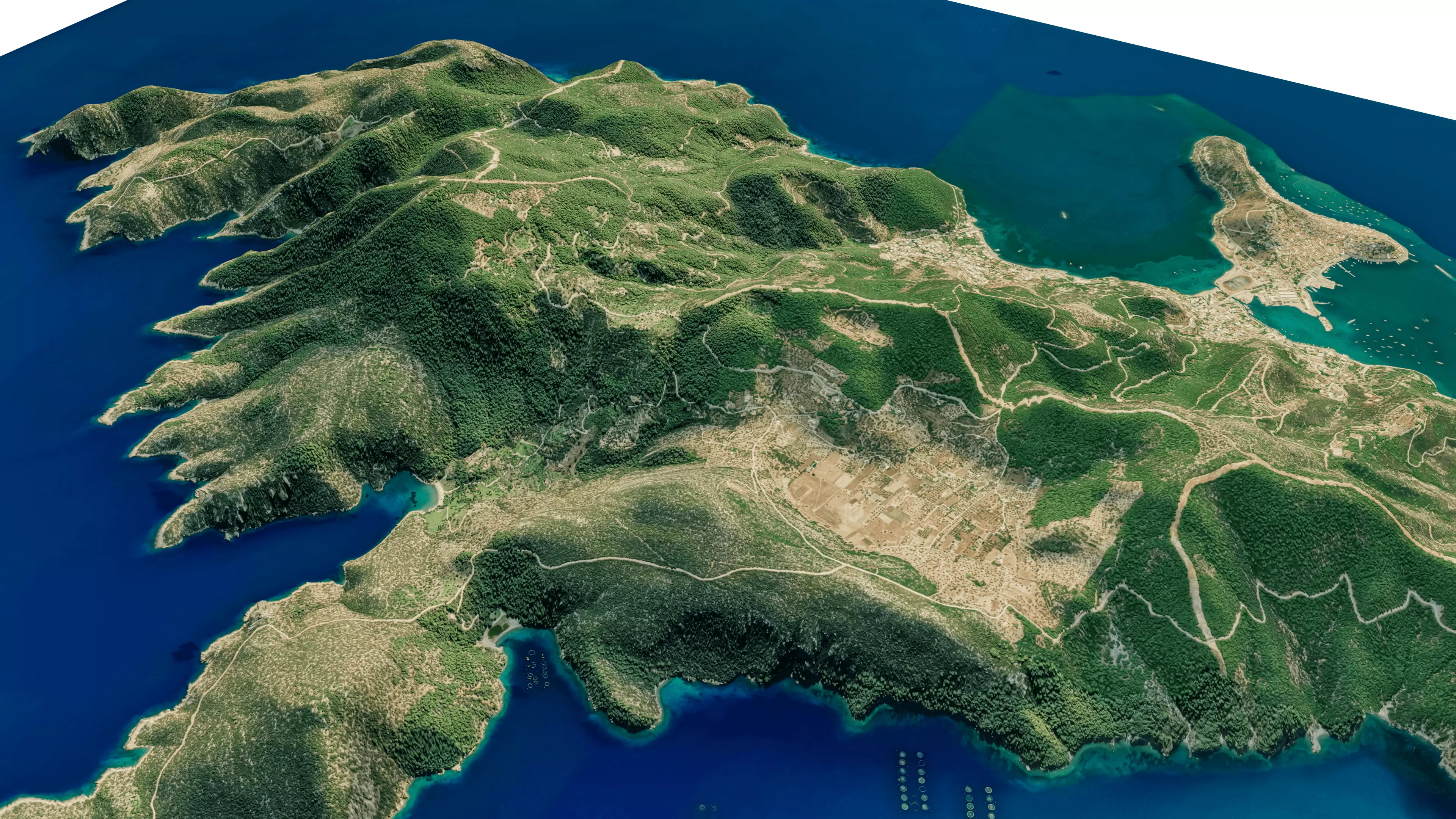 Poros Island 3D model terrain Low-poly 3D model_10