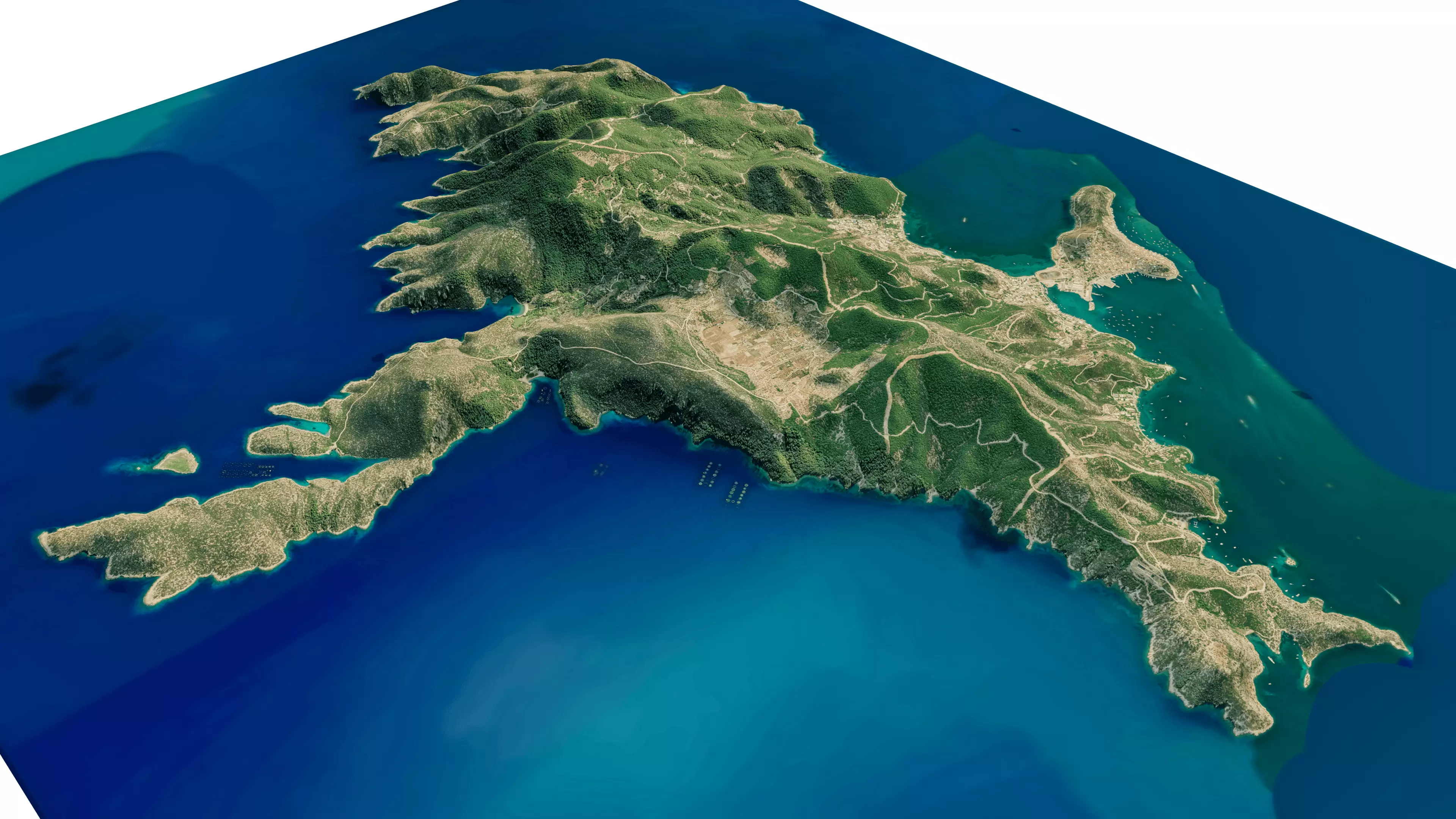 Poros Island 3D model terrain Low-poly 3D model_11