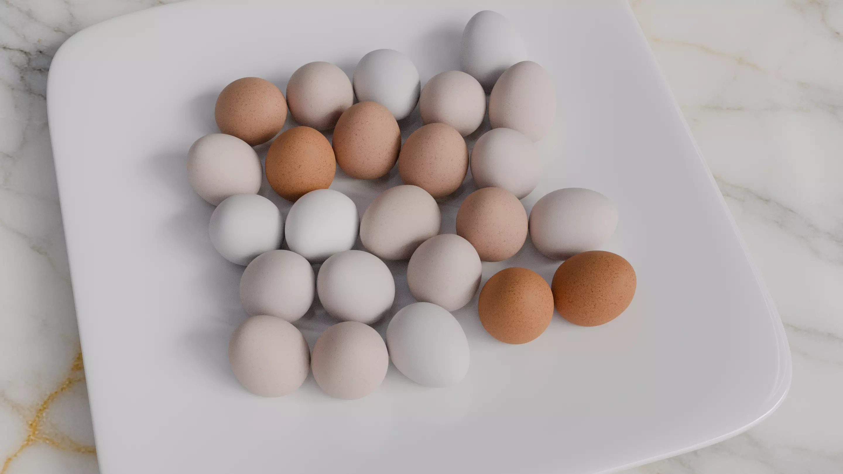 Egg Asset Pack 24 eggs 2 dozen Low-poly 3D model_0