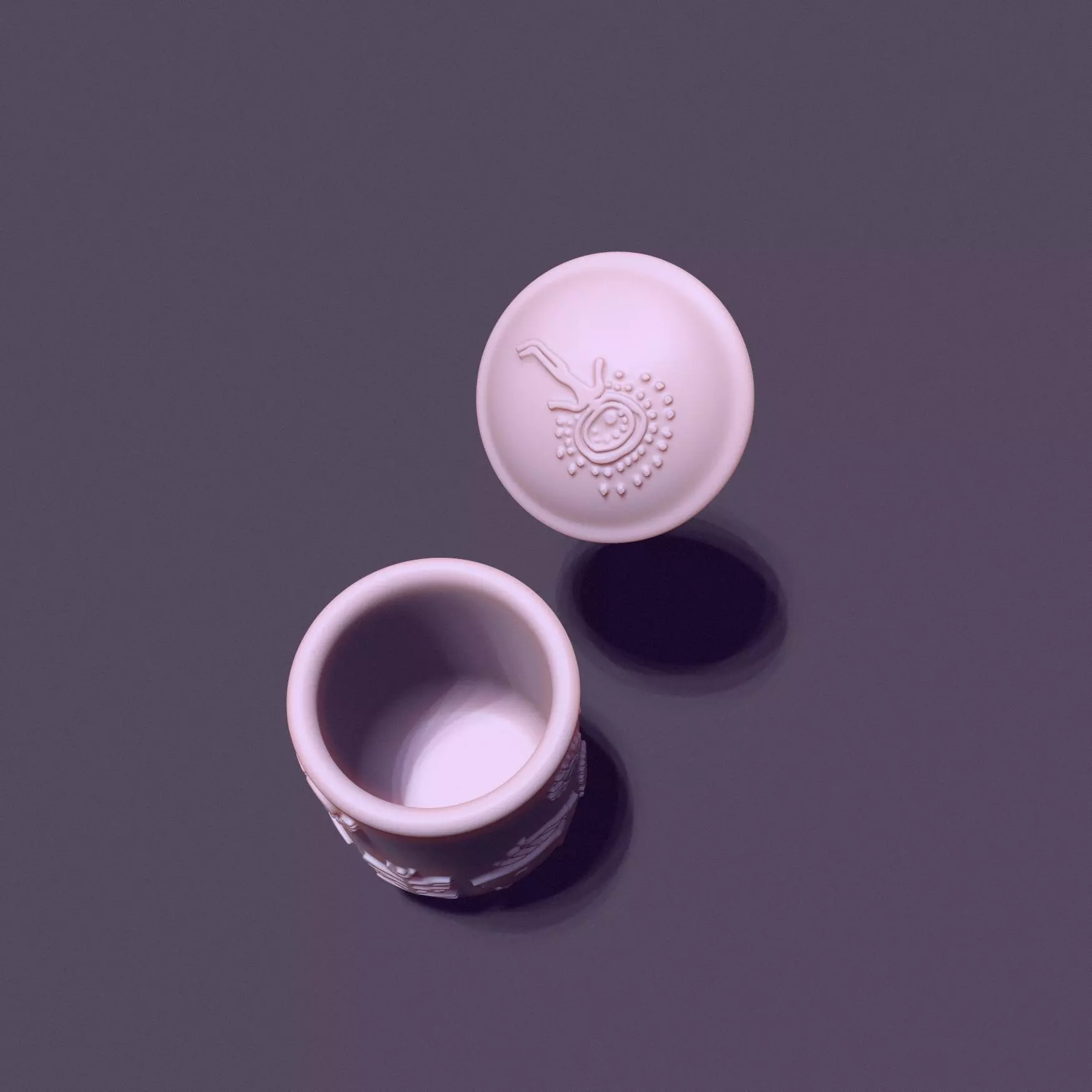 cup with lid decorated with petroglyphs for casting 3D print model_11