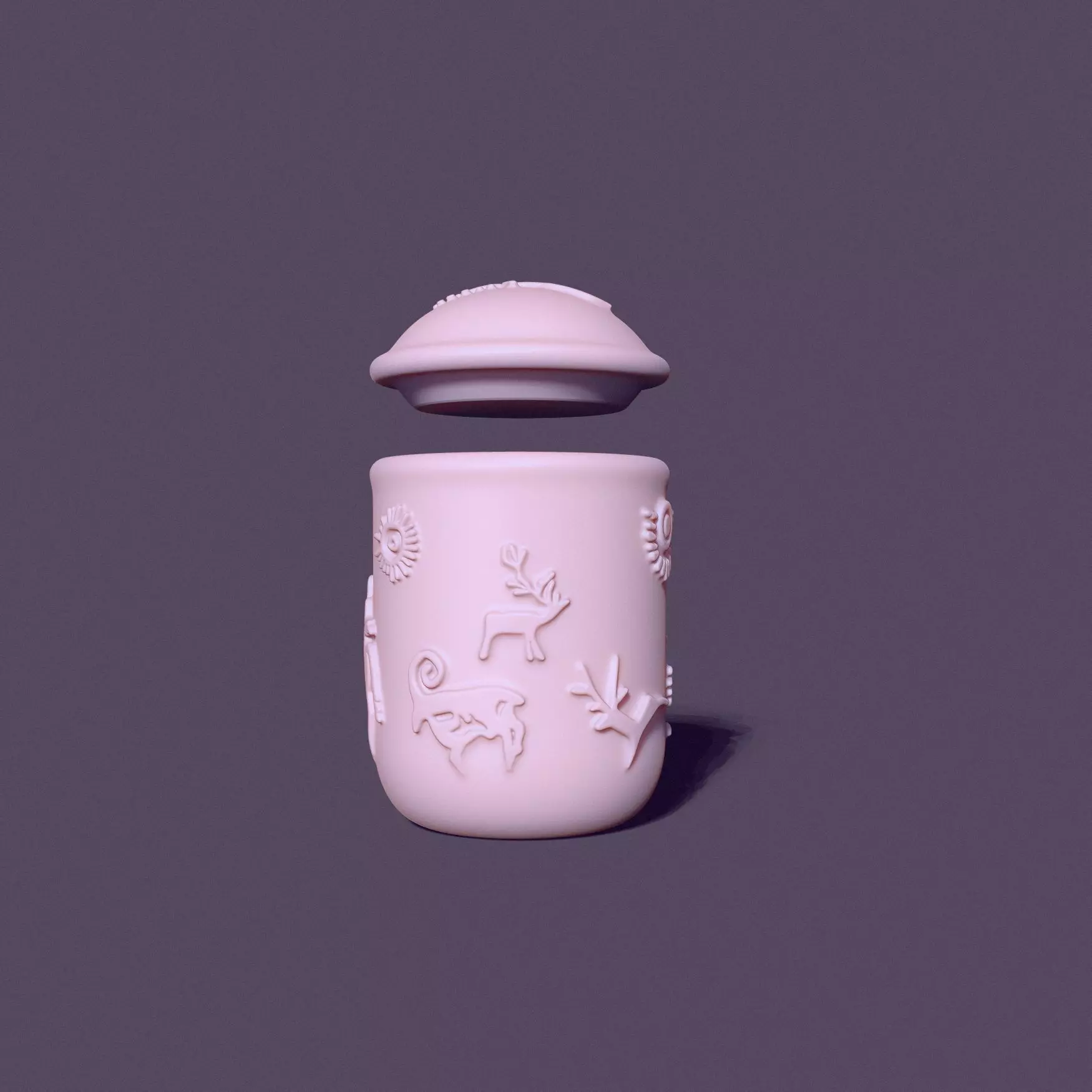 cup with lid decorated with petroglyphs for casting 3D print model_2