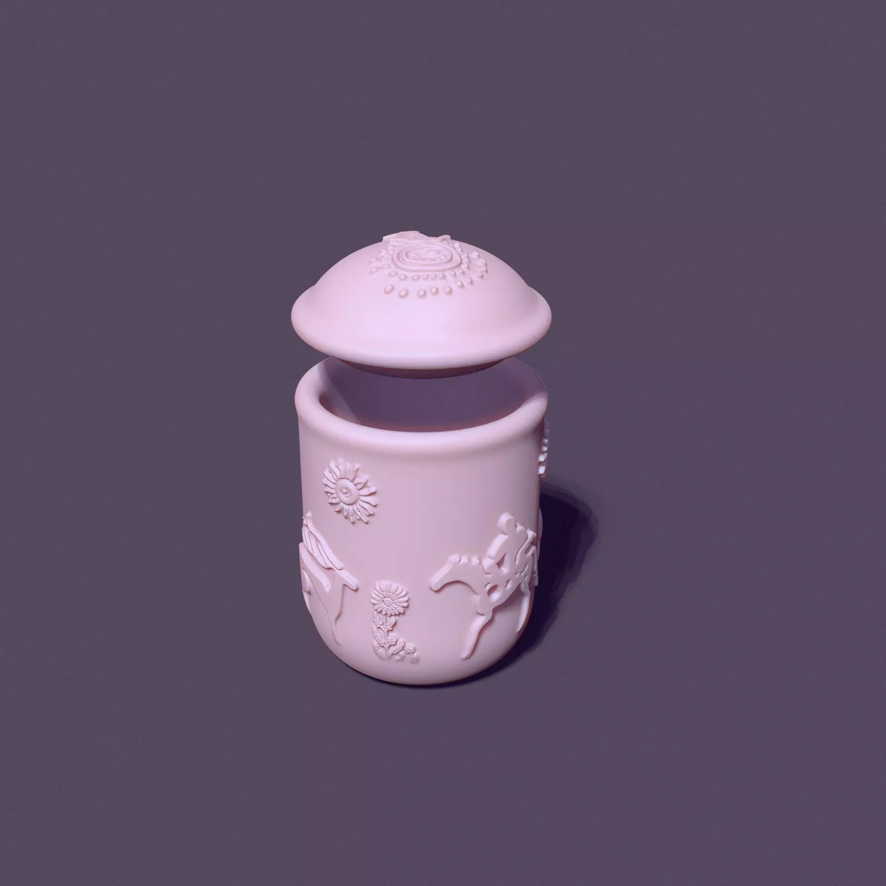 cup with lid decorated with petroglyphs for casting 3D print model_5