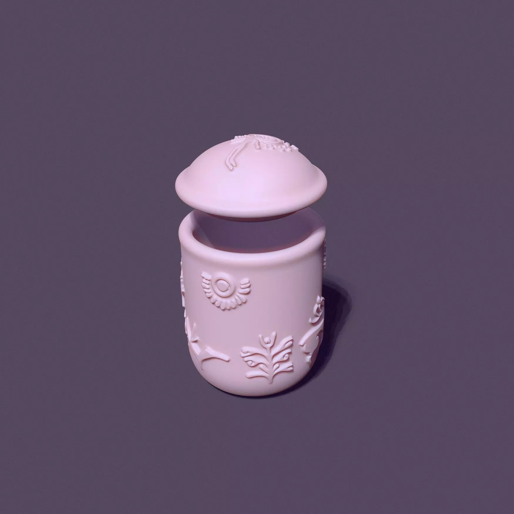 cup with lid decorated with petroglyphs for casting 3D print model_1