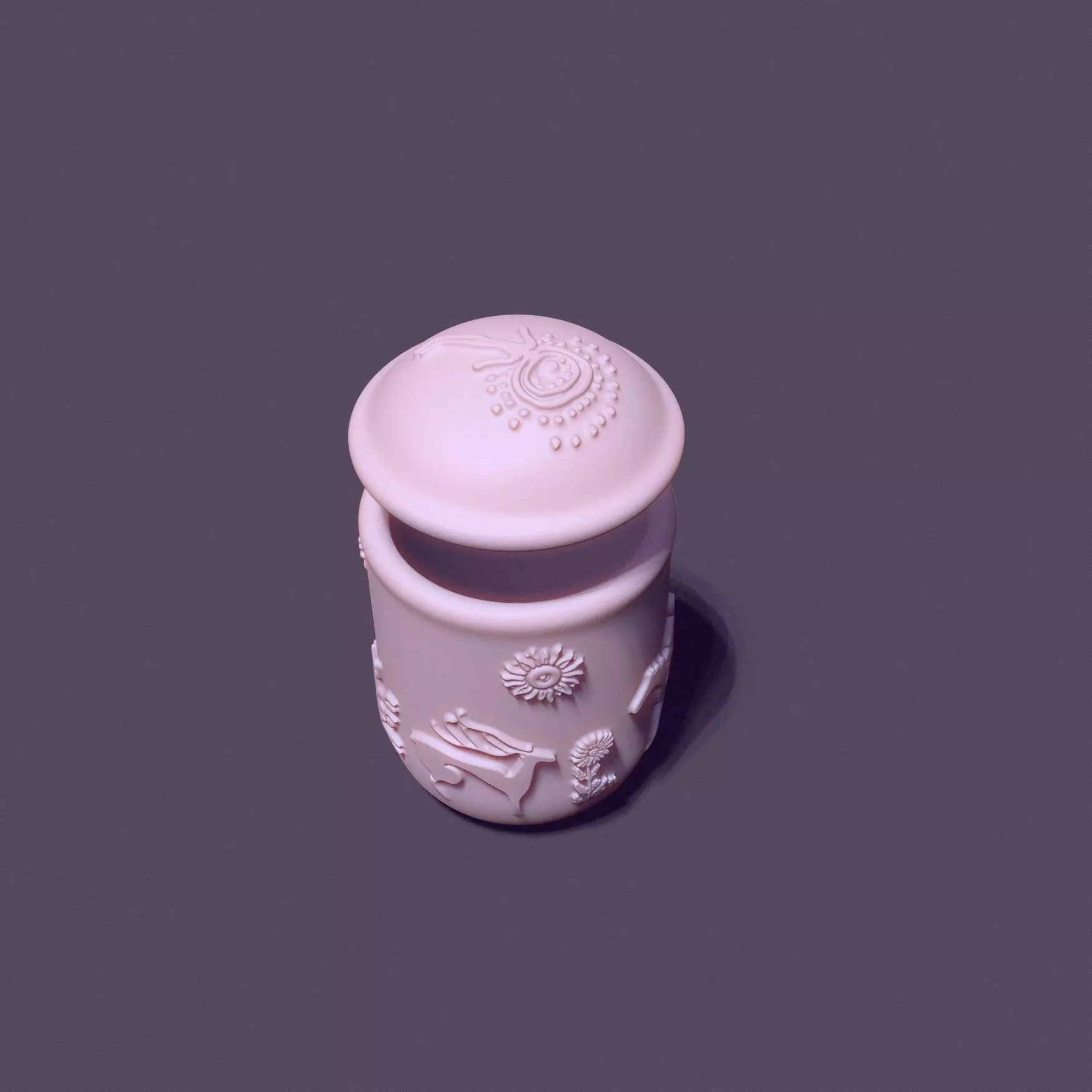 cup with lid decorated with petroglyphs for casting 3D print model_6