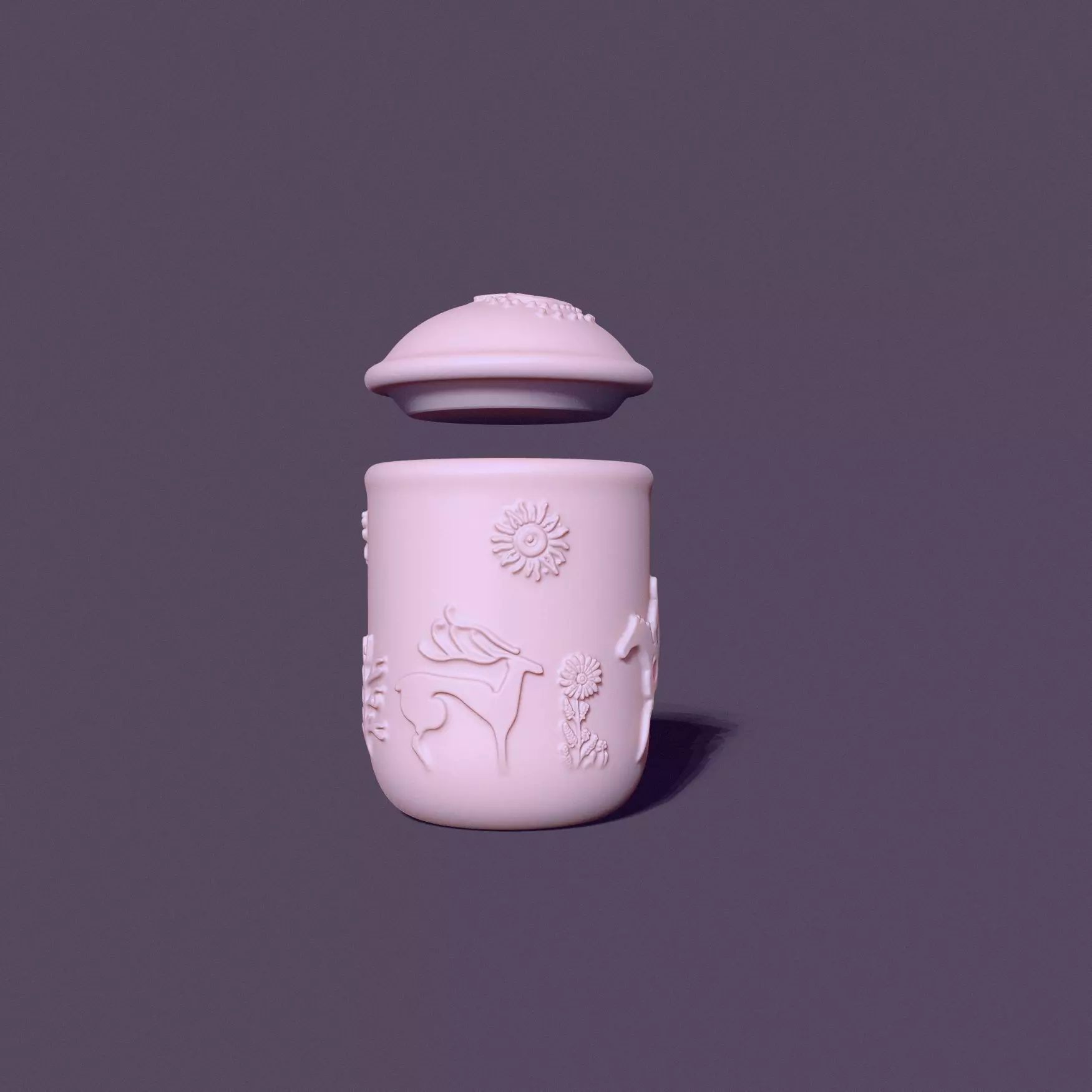 cup with lid decorated with petroglyphs for casting 3D print model_0