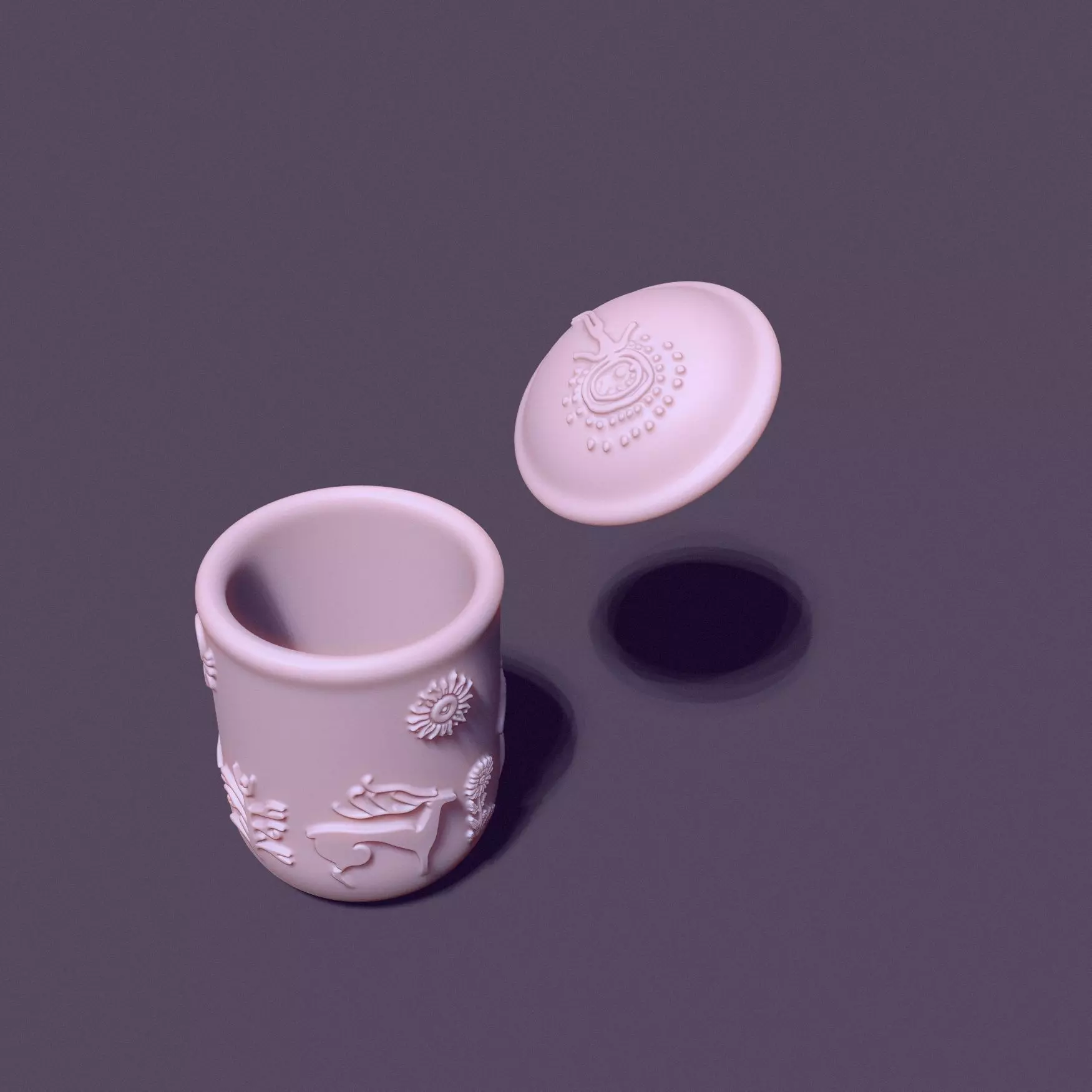 cup with lid decorated with petroglyphs for casting 3D print model_10