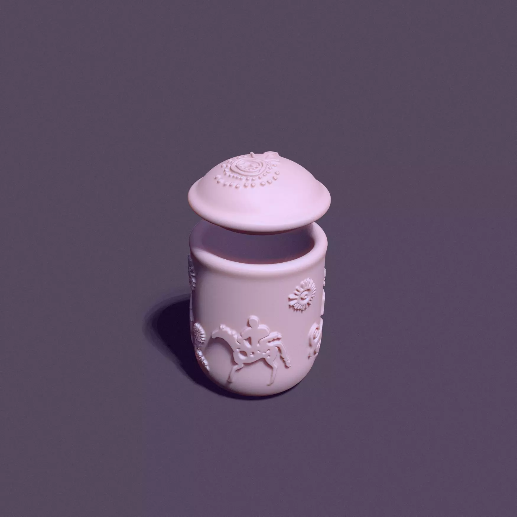 cup with lid decorated with petroglyphs for casting 3D print model_13