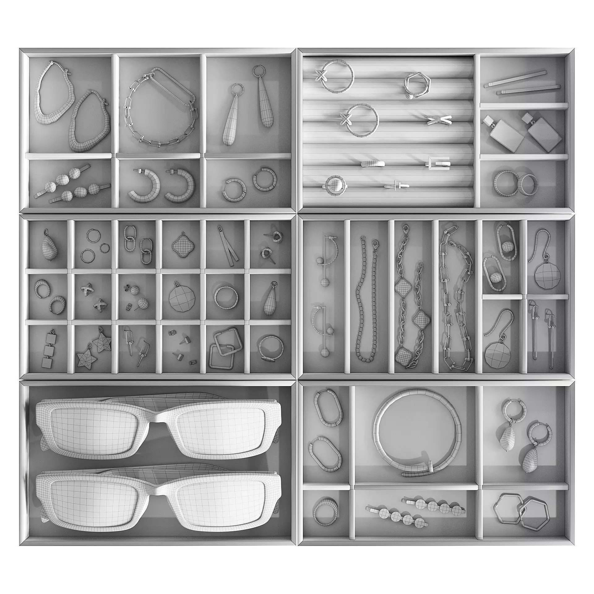 Jewellery Organizer 3D model_4