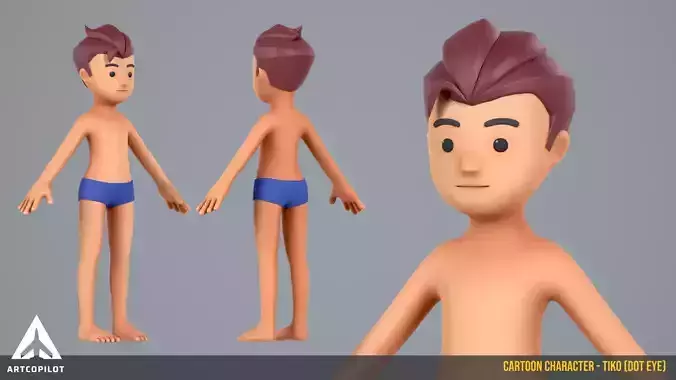 Cartoon Character - Tiko - Dot Eye - NoRigged