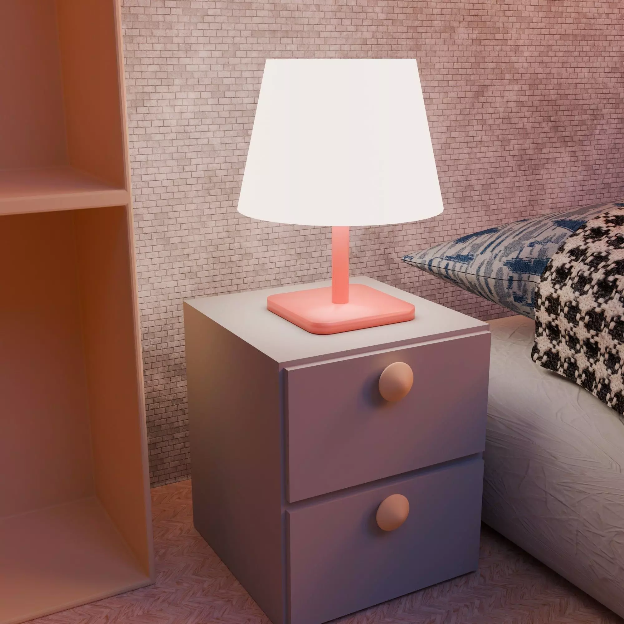 Minimalist Style 3D Bedroom Design 3D model_4