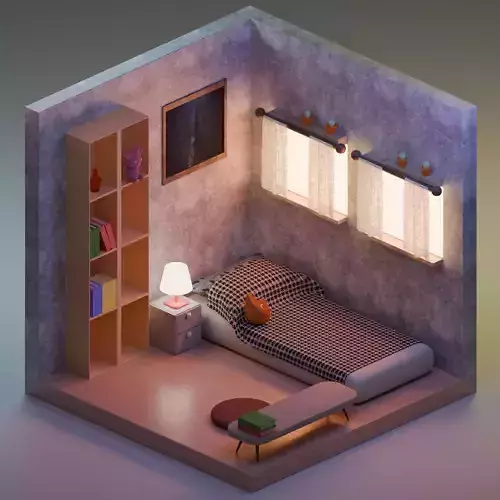 Minimalist Style 3D Bedroom Design