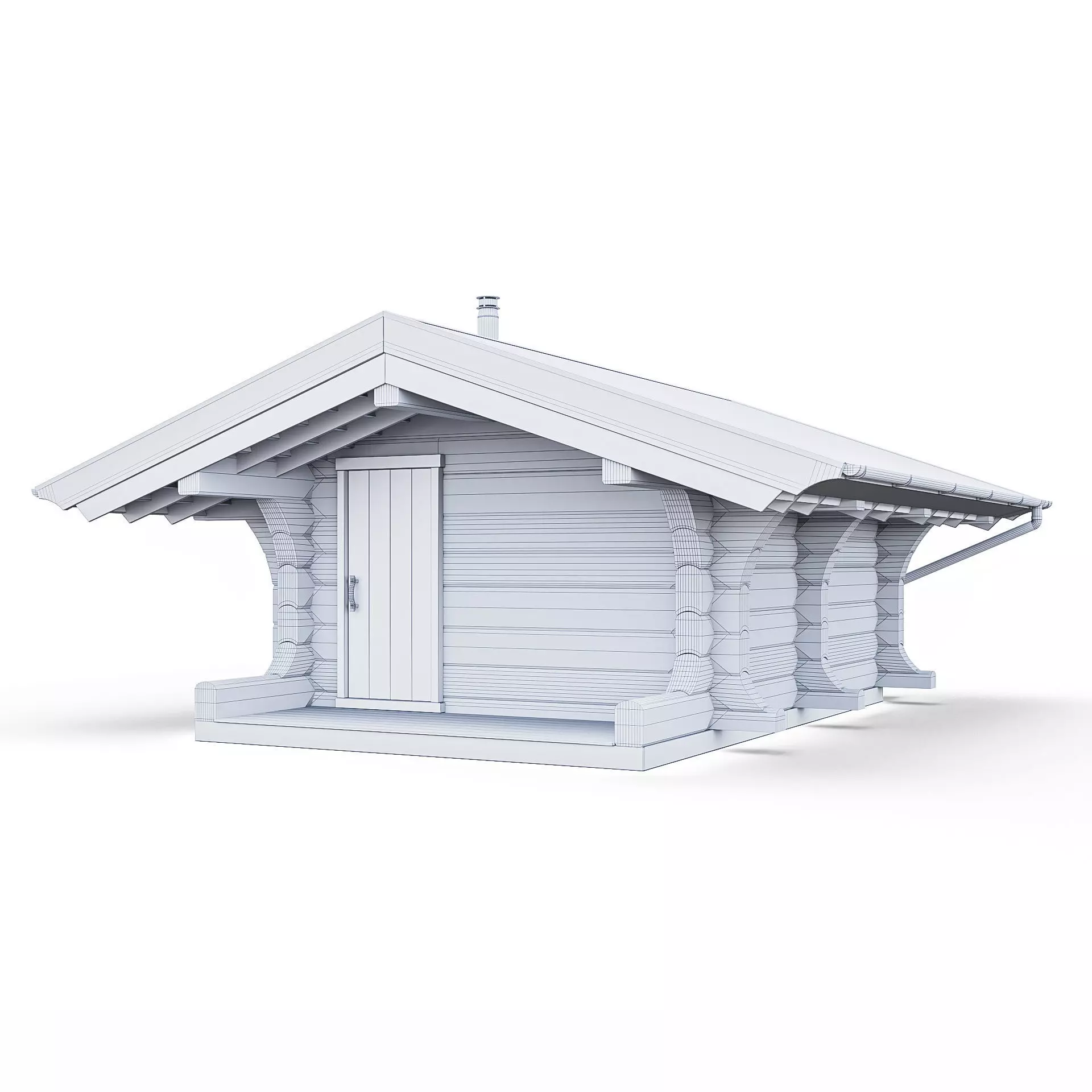 Bathhouse 04 from a carriage with a Norwegian lock 3D model 3D model_6