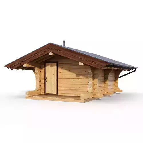 Bathhouse 04 from a carriage with a Norwegian lock 3D model