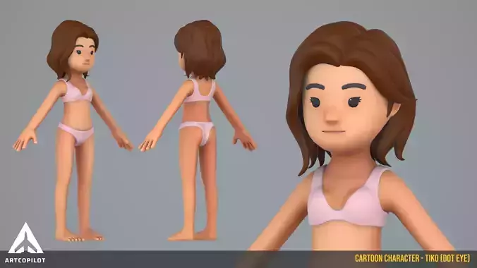 Cartoon Character - Tika - Dot Eye - NoRigged