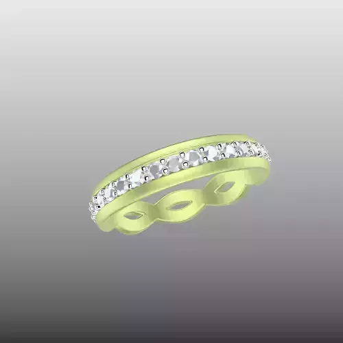 Half Eternity Criss Cross shank Ring