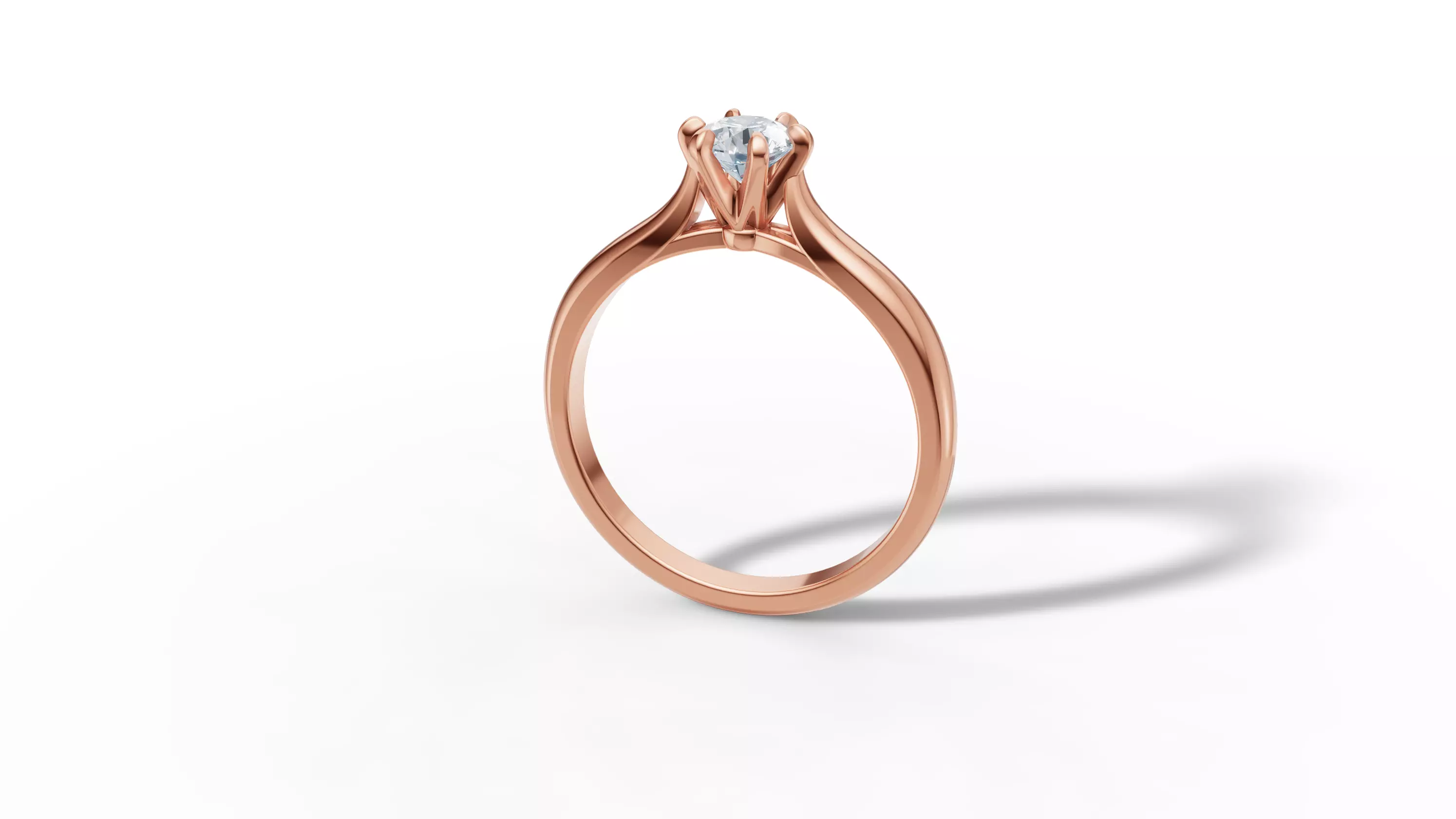 40 pointer Solitaire Engagement Ring 5mm Stone 6 Prong  3D print model_42