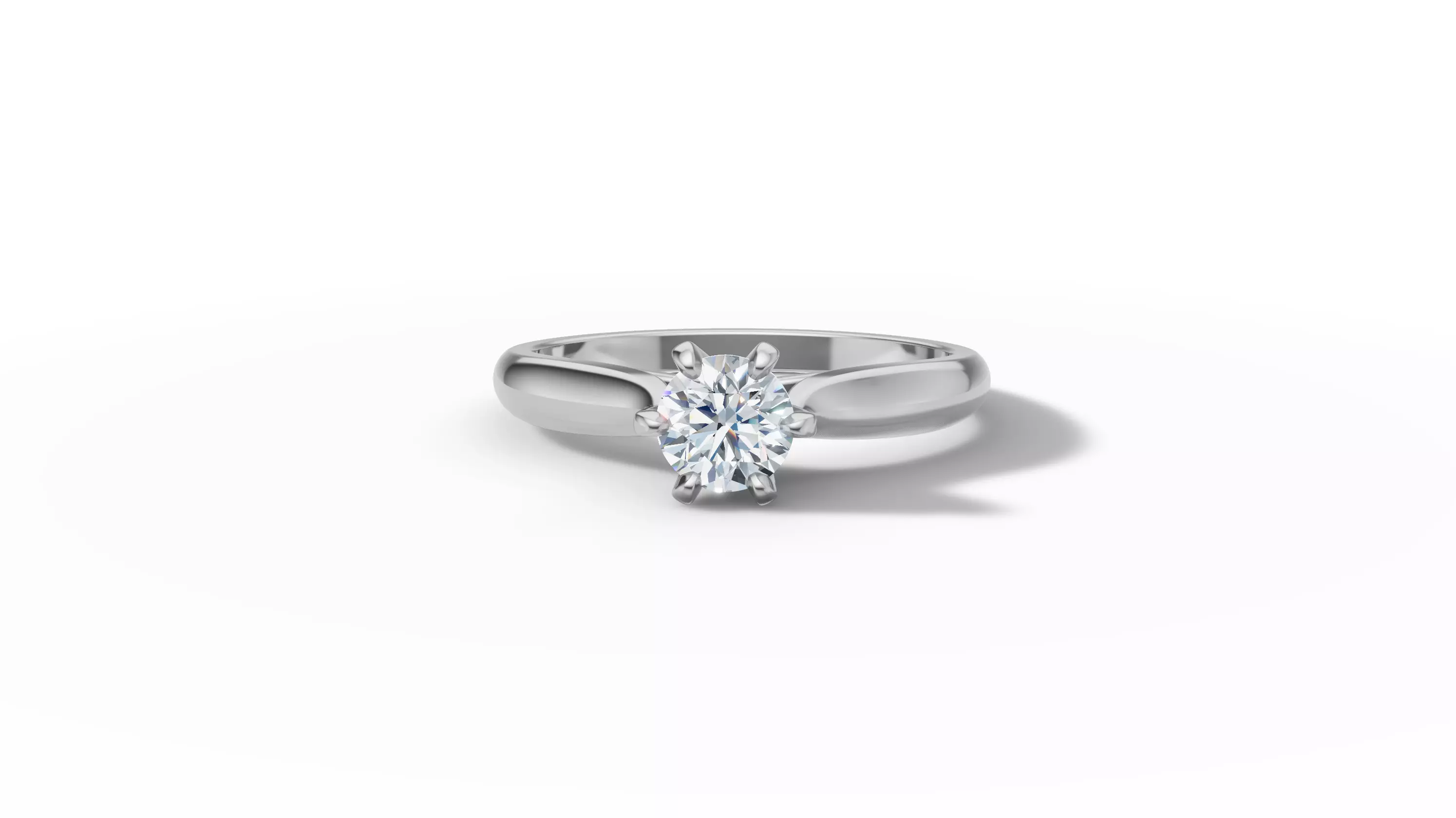 40 pointer Solitaire Engagement Ring 5mm Stone 6 Prong  3D print model_3