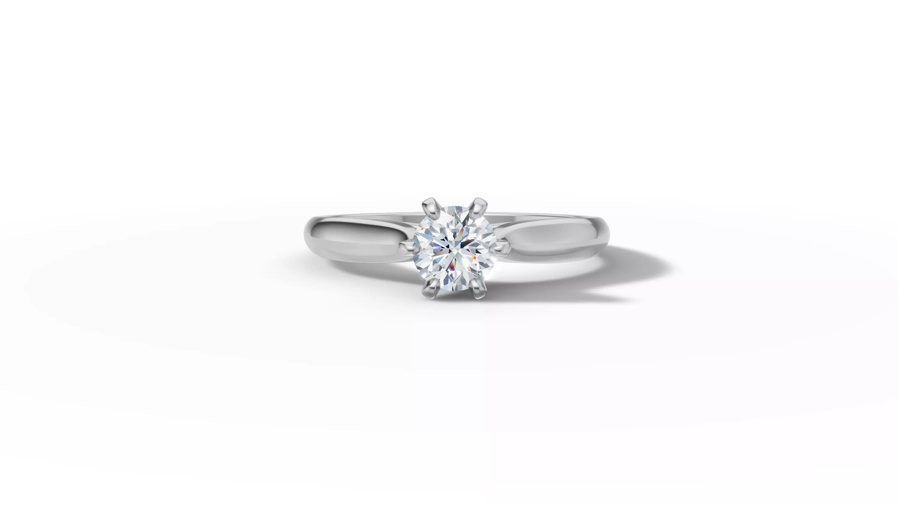 40 pointer Solitaire Engagement Ring 5mm Stone 6 Prong  3D print model_14