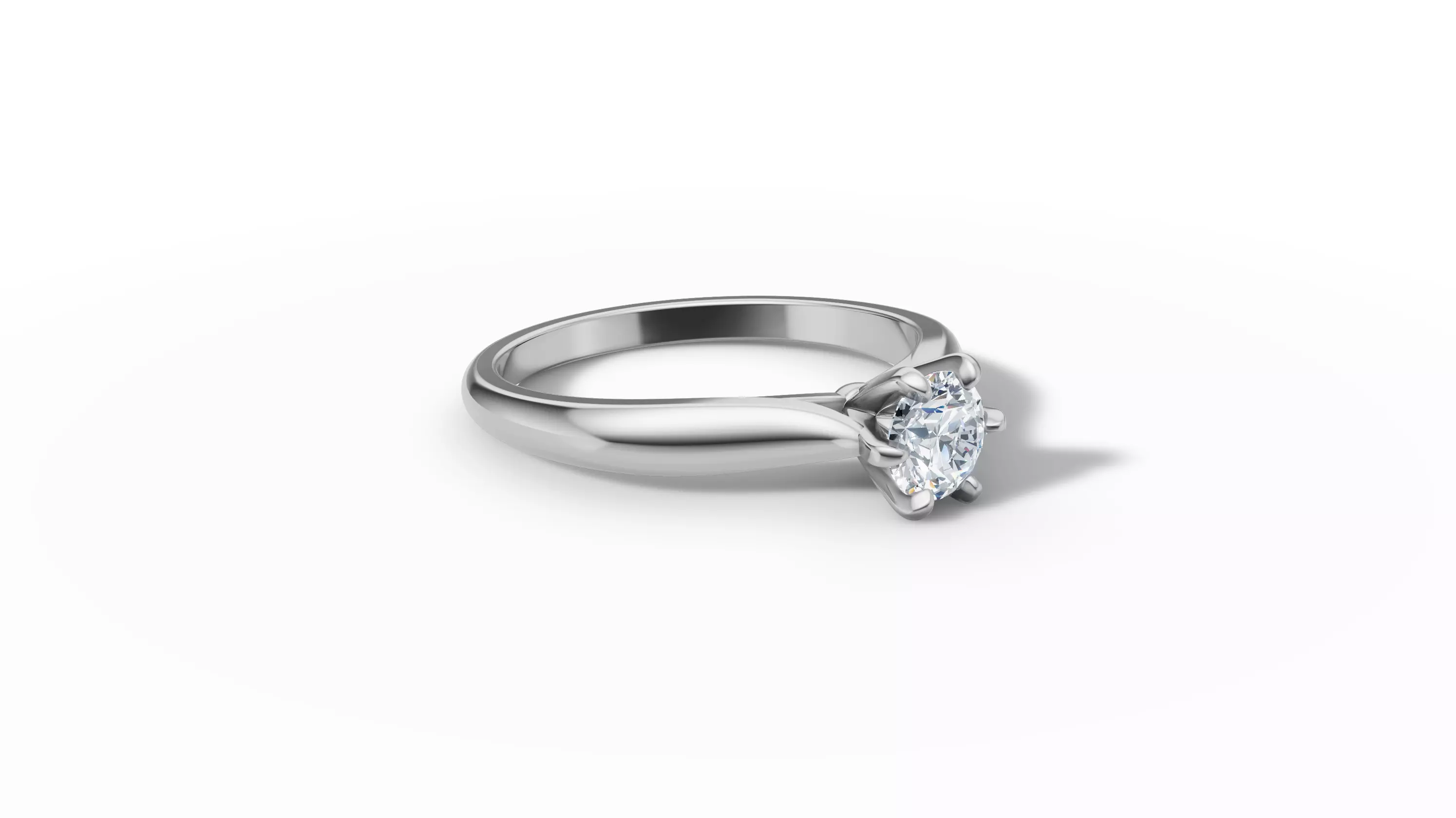 40 pointer Solitaire Engagement Ring 5mm Stone 6 Prong  3D print model_29