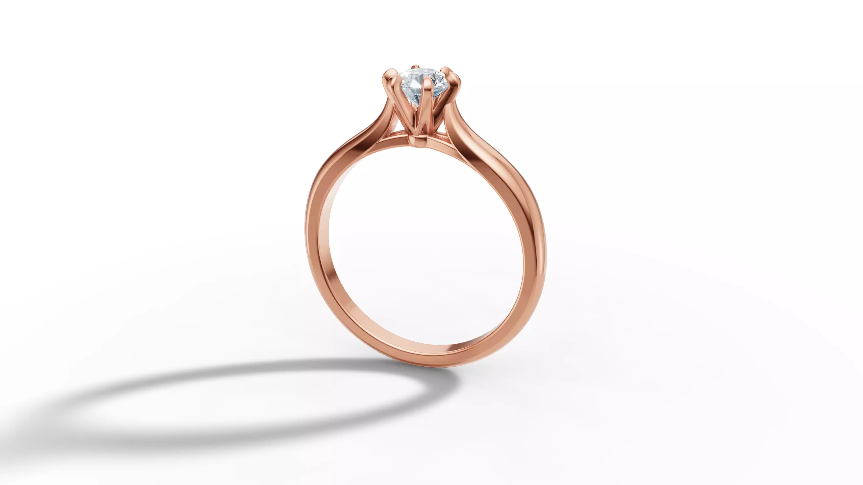 40 pointer Solitaire Engagement Ring 5mm Stone 6 Prong  3D print model_4