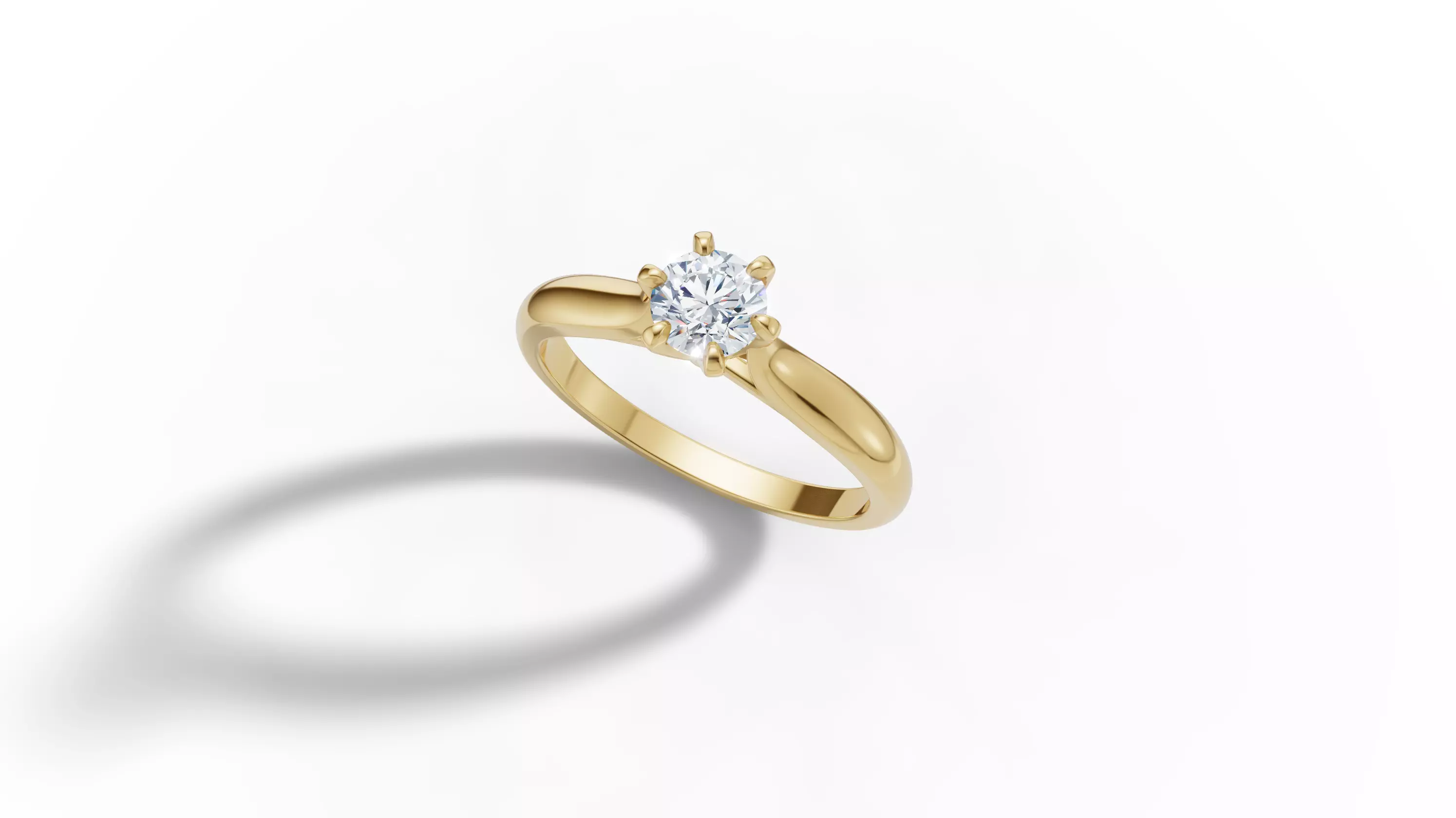 40 pointer Solitaire Engagement Ring 5mm Stone 6 Prong  3D print model_46