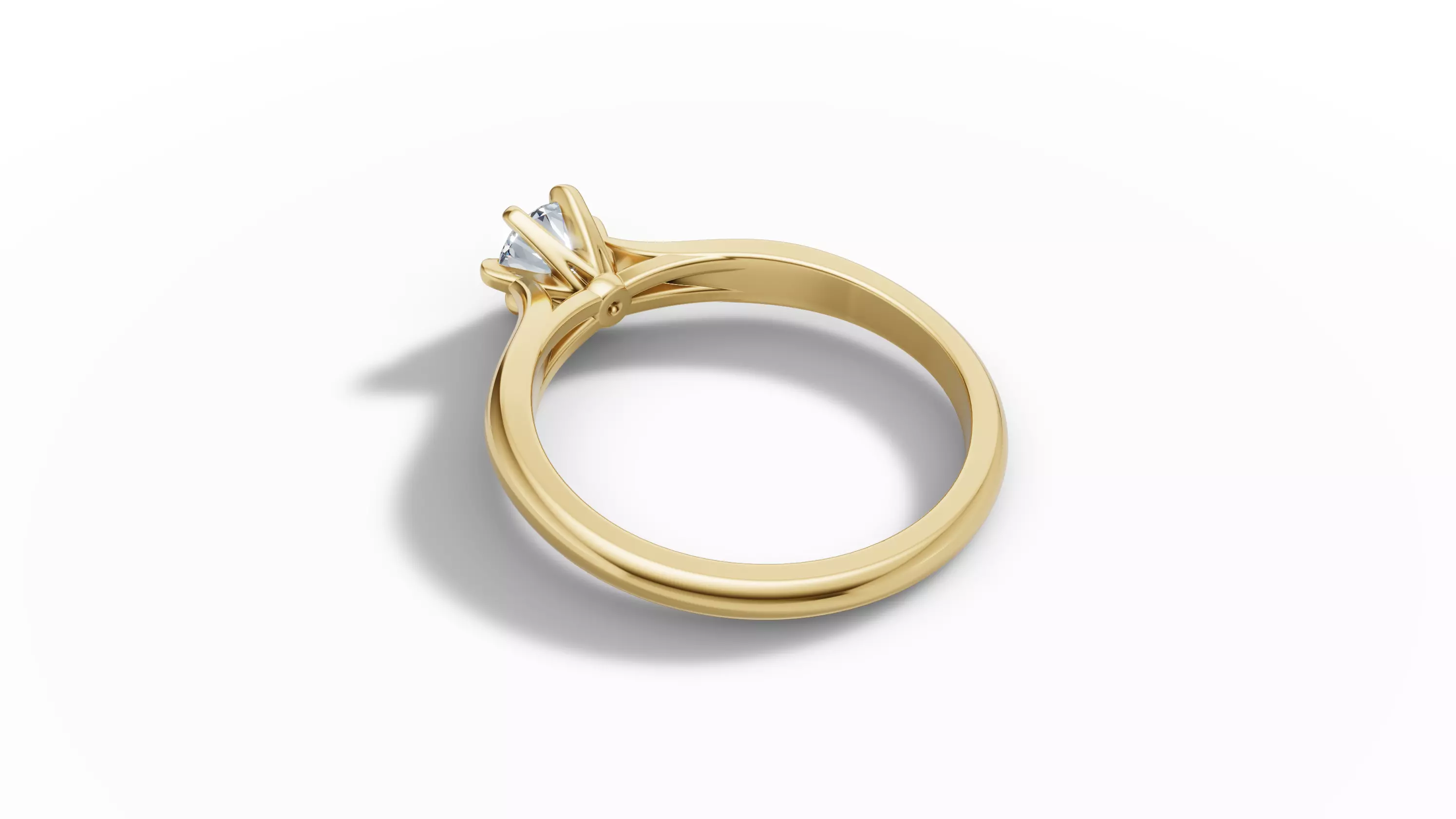 40 pointer Solitaire Engagement Ring 5mm Stone 6 Prong  3D print model_16