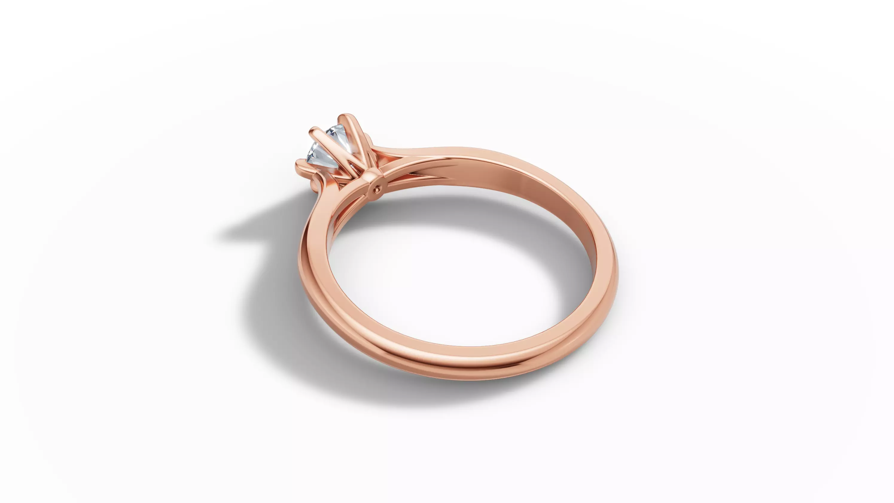 40 pointer Solitaire Engagement Ring 5mm Stone 6 Prong  3D print model_15