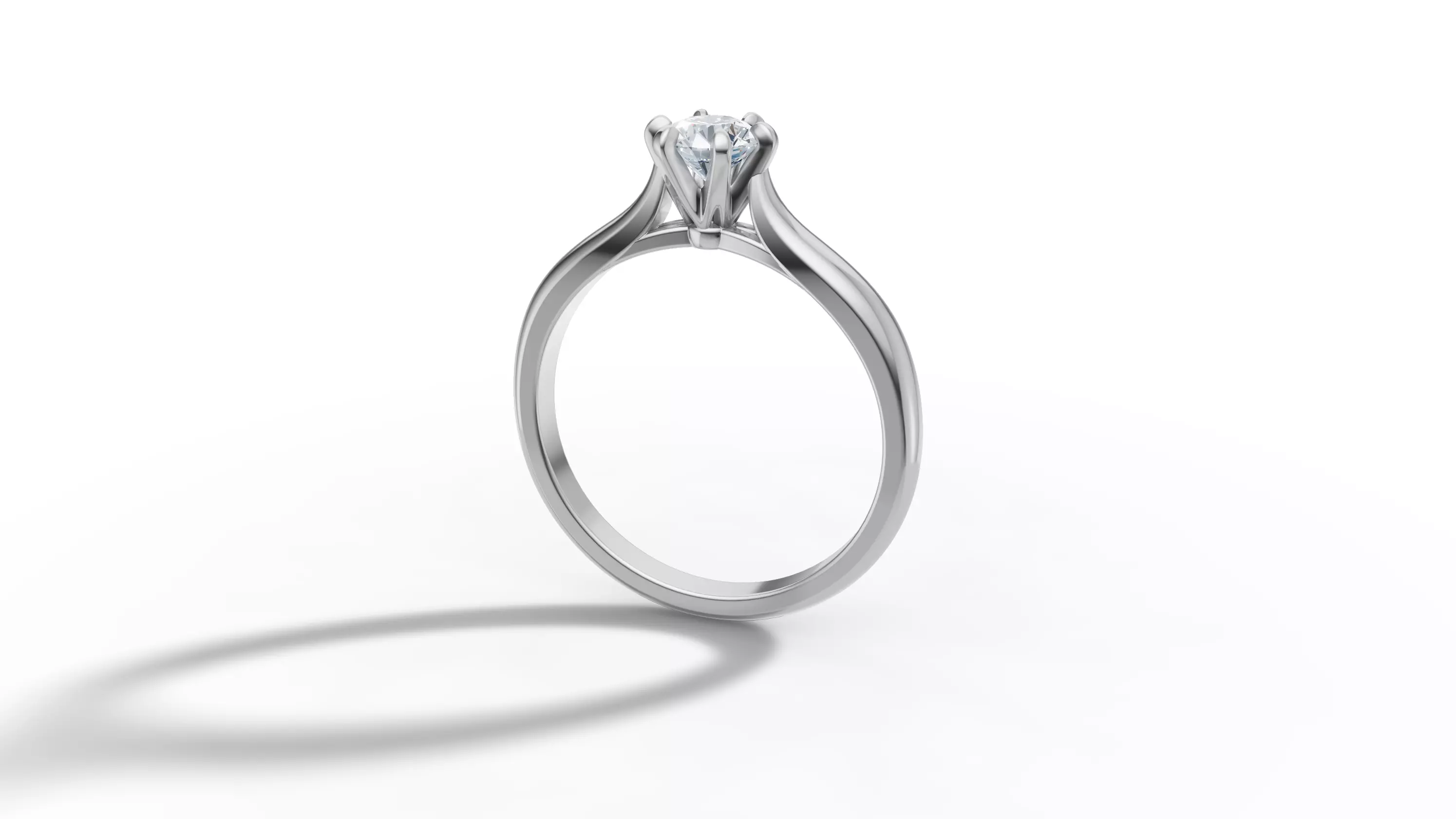 40 pointer Solitaire Engagement Ring 5mm Stone 6 Prong  3D print model_6