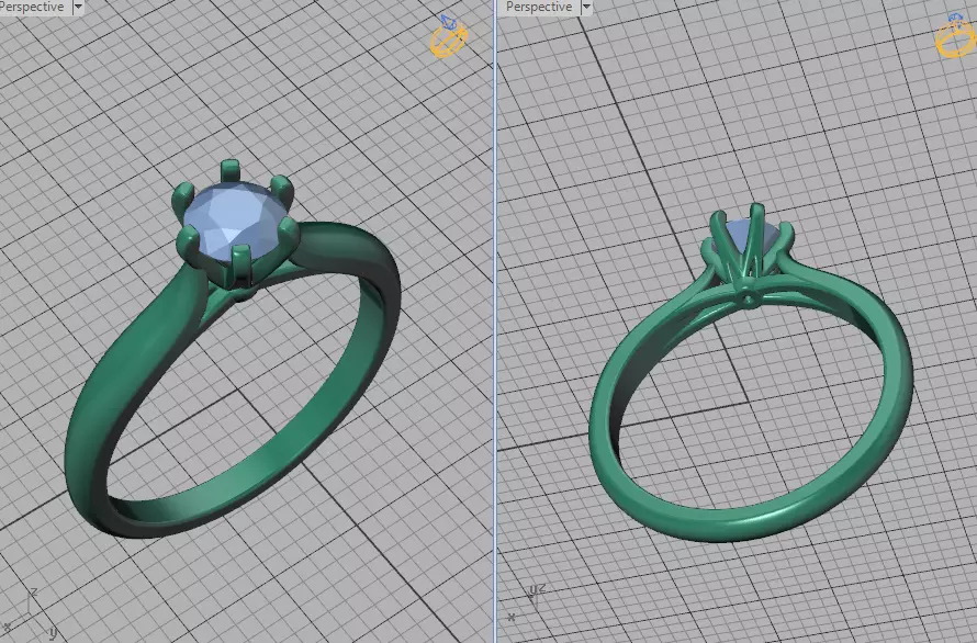 40 pointer Solitaire Engagement Ring 5mm Stone 6 Prong  3D print model_50