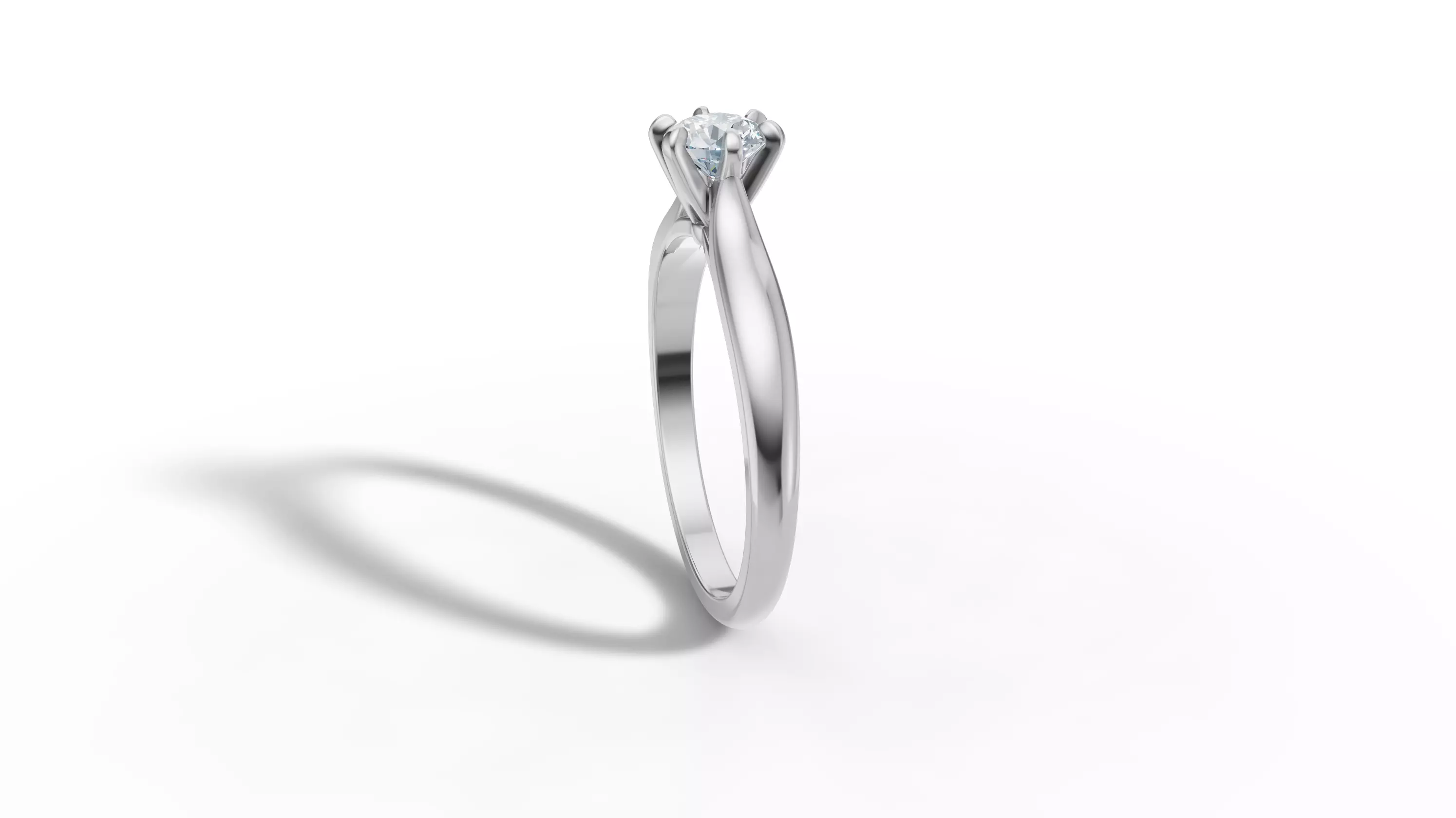 40 pointer Solitaire Engagement Ring 5mm Stone 6 Prong  3D print model_41