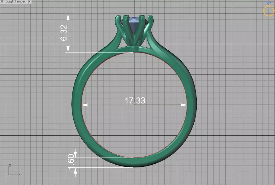 40 pointer Solitaire Engagement Ring 5mm Stone 6 Prong  3D print model_48