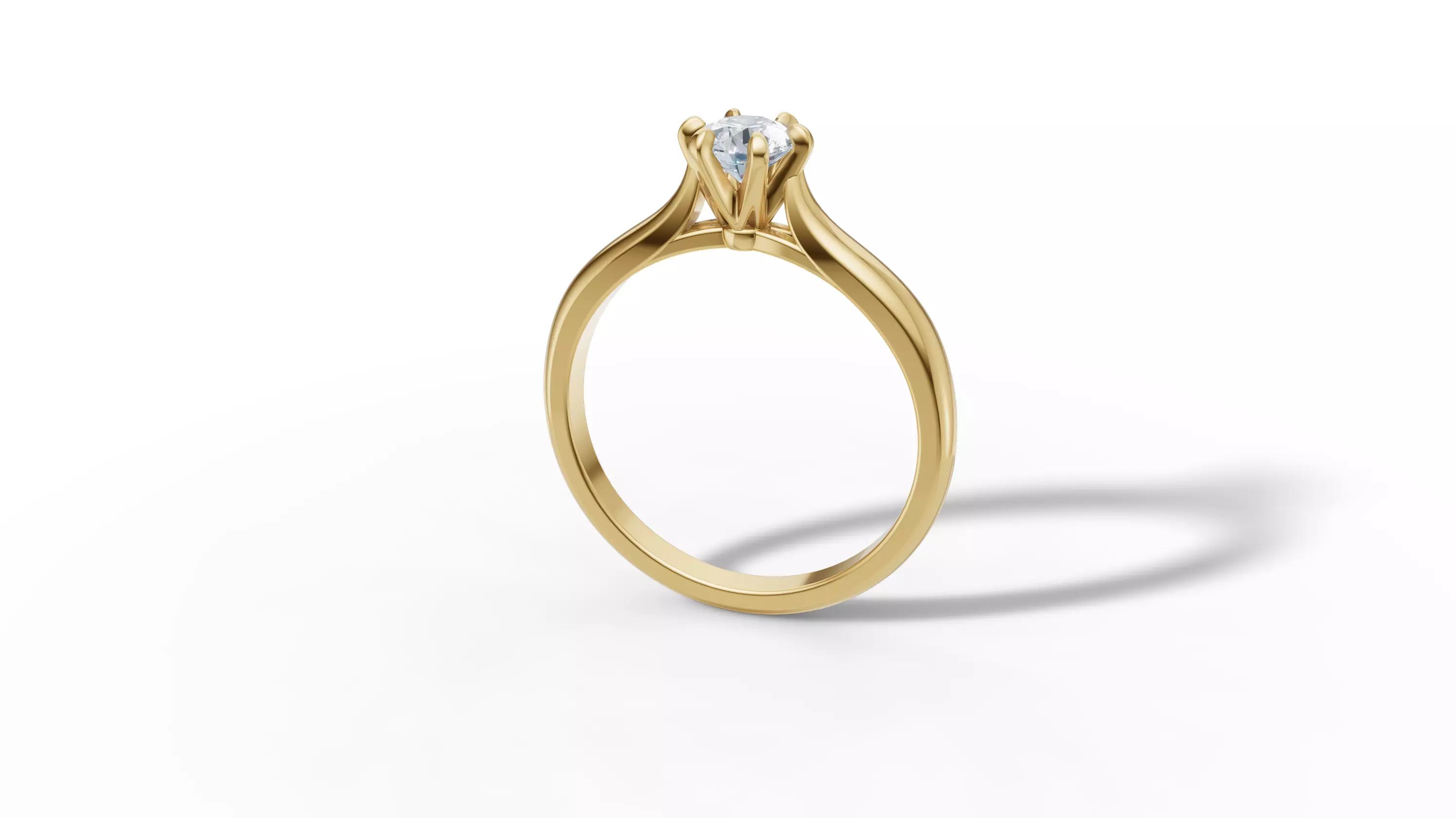 40 pointer Solitaire Engagement Ring 5mm Stone 6 Prong  3D print model_43