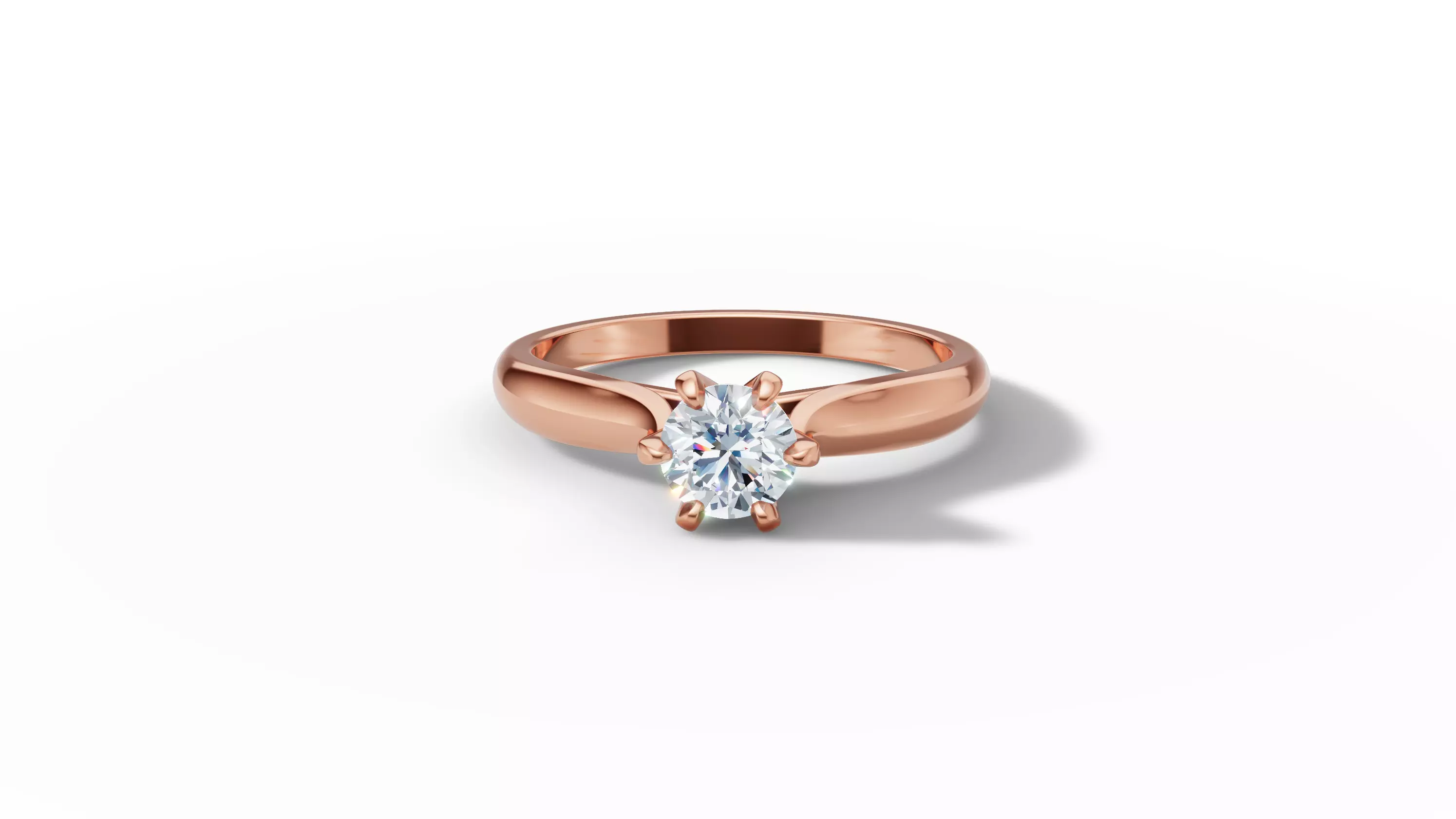 40 pointer Solitaire Engagement Ring 5mm Stone 6 Prong  3D print model_19