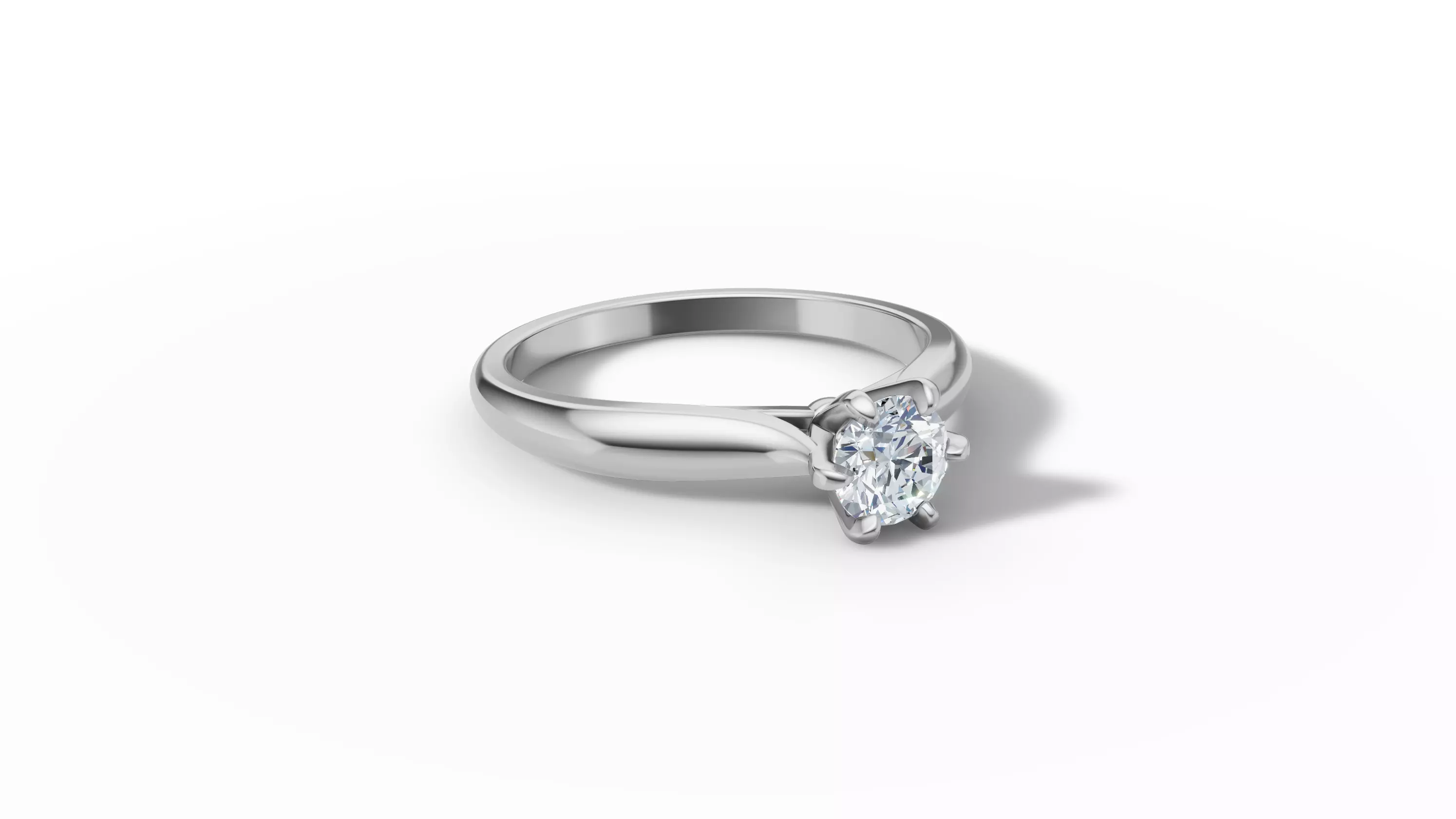 40 pointer Solitaire Engagement Ring 5mm Stone 6 Prong  3D print model_32