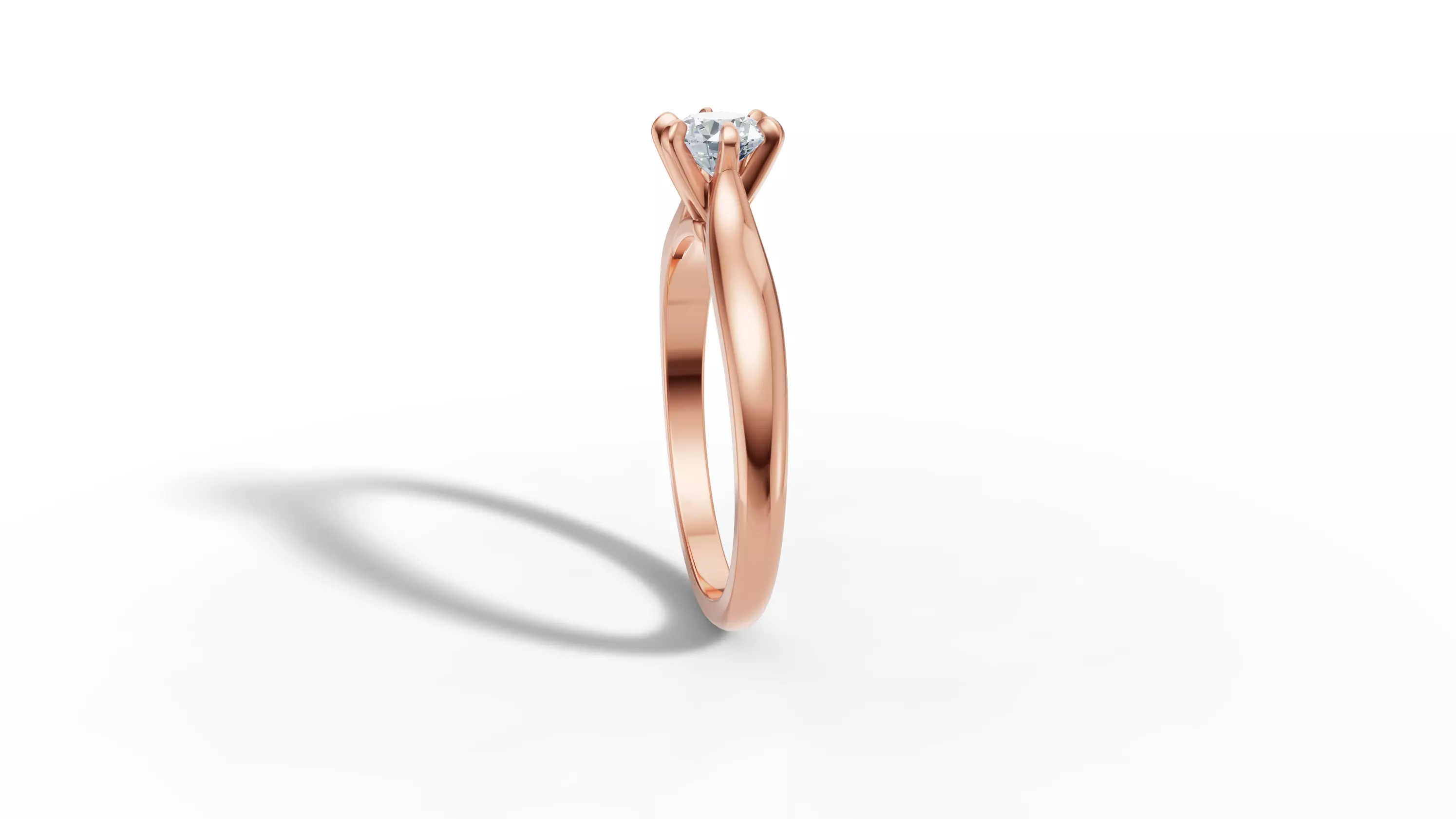 40 pointer Solitaire Engagement Ring 5mm Stone 6 Prong  3D print model_26