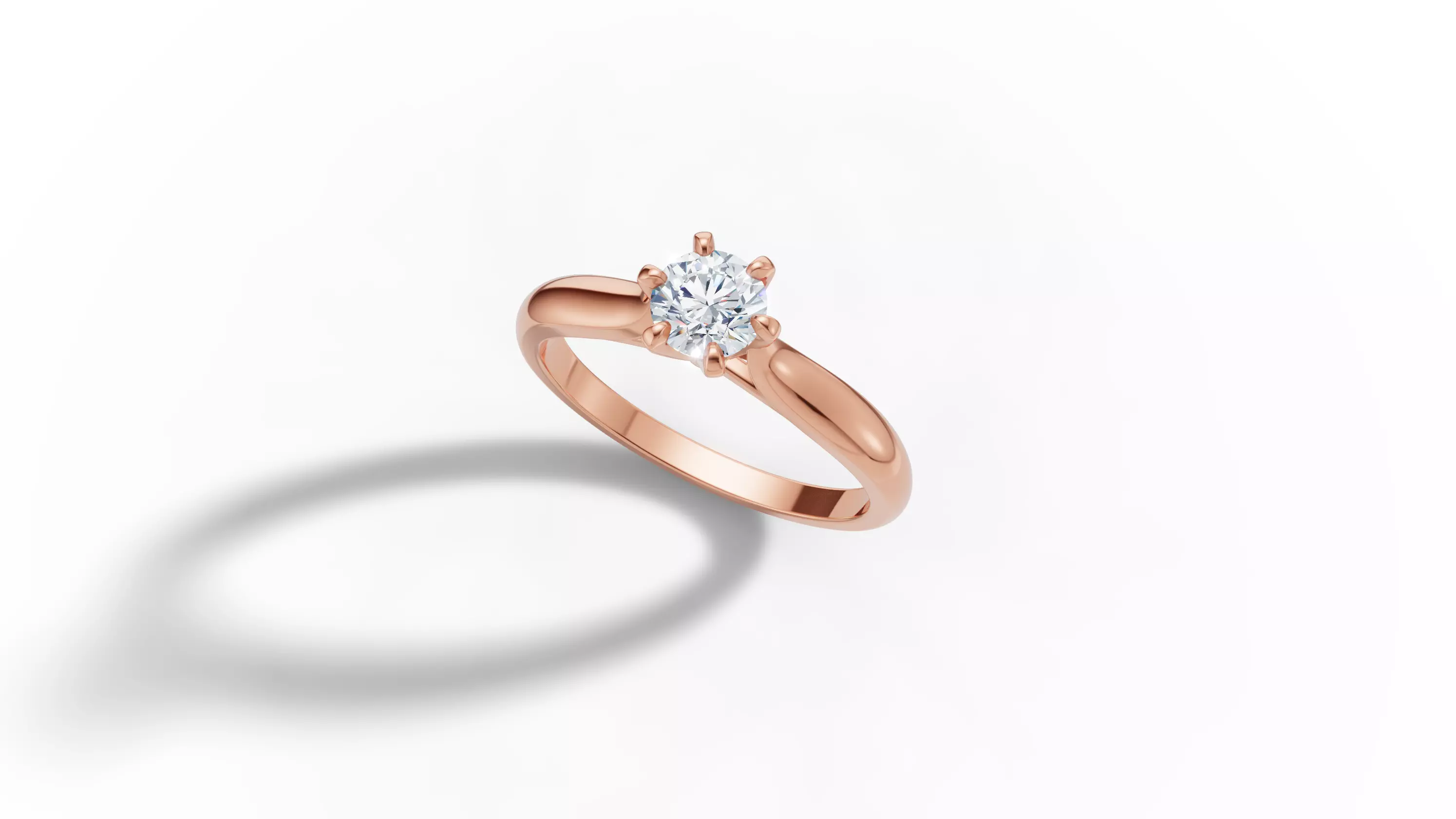 40 pointer Solitaire Engagement Ring 5mm Stone 6 Prong  3D print model_45