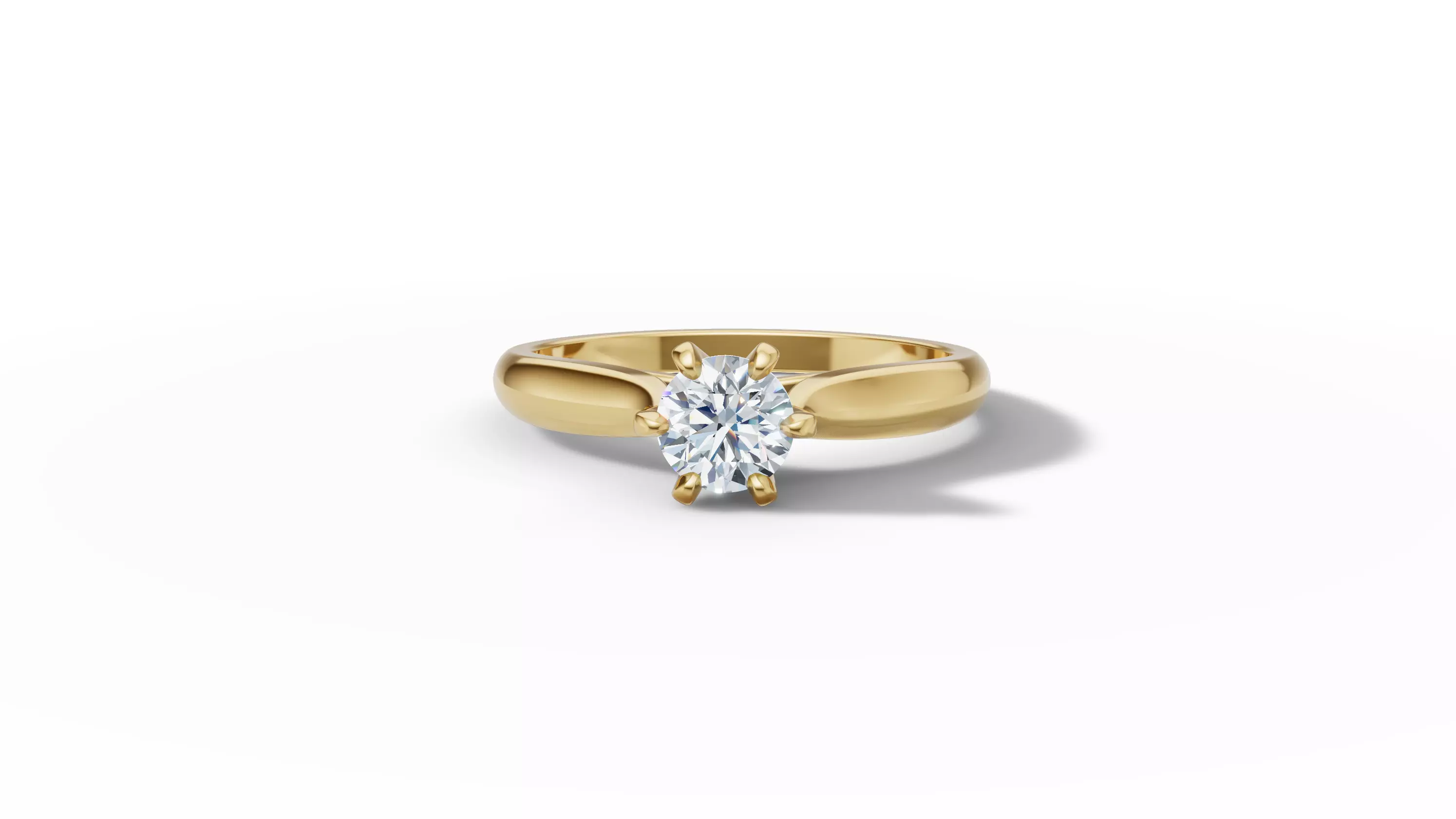 40 pointer Solitaire Engagement Ring 5mm Stone 6 Prong  3D print model_2