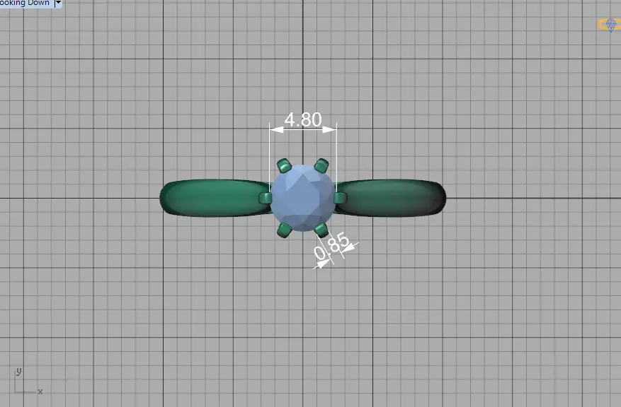 40 pointer Solitaire Engagement Ring 5mm Stone 6 Prong  3D print model_9