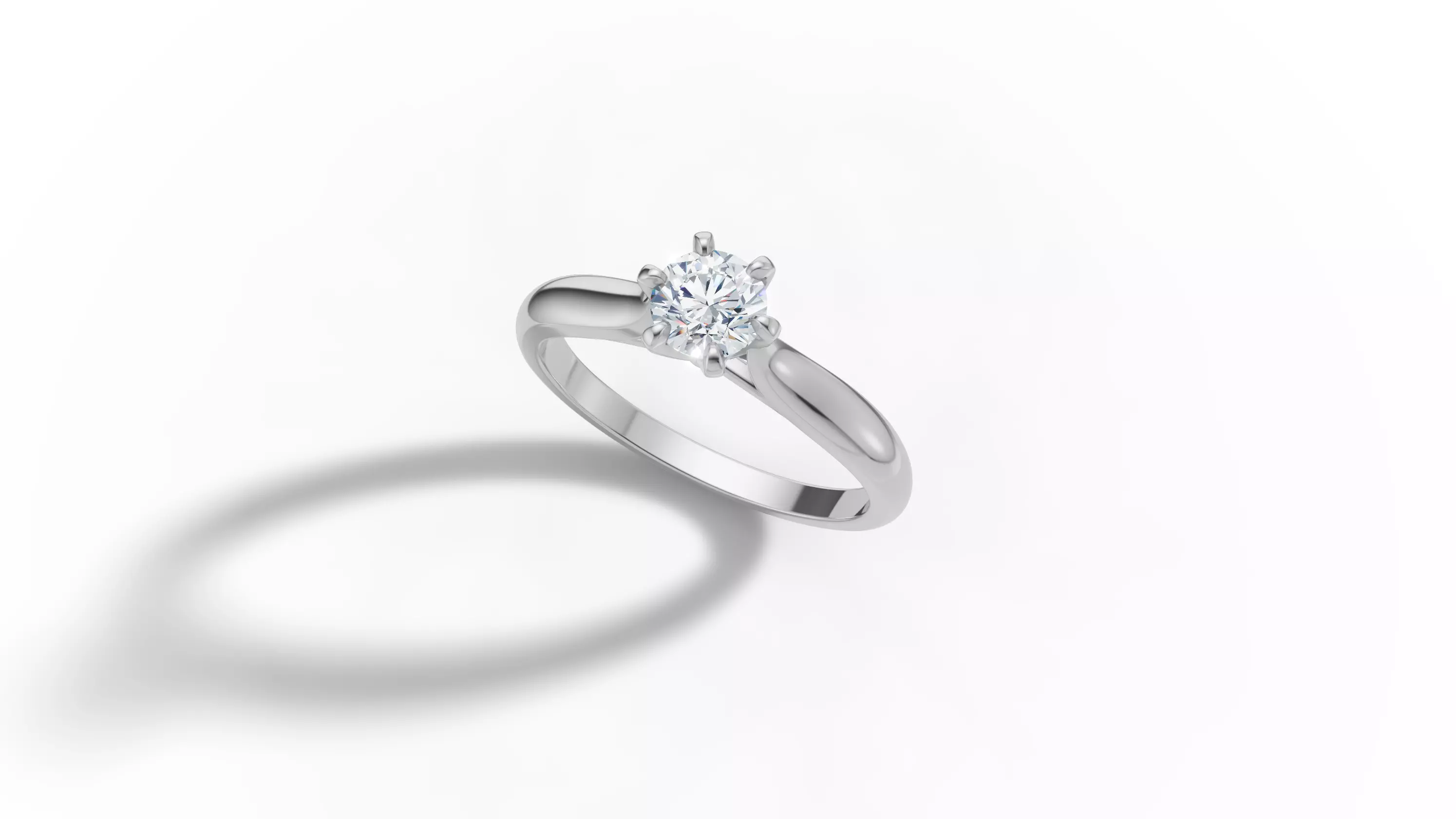 40 pointer Solitaire Engagement Ring 5mm Stone 6 Prong  3D print model_47