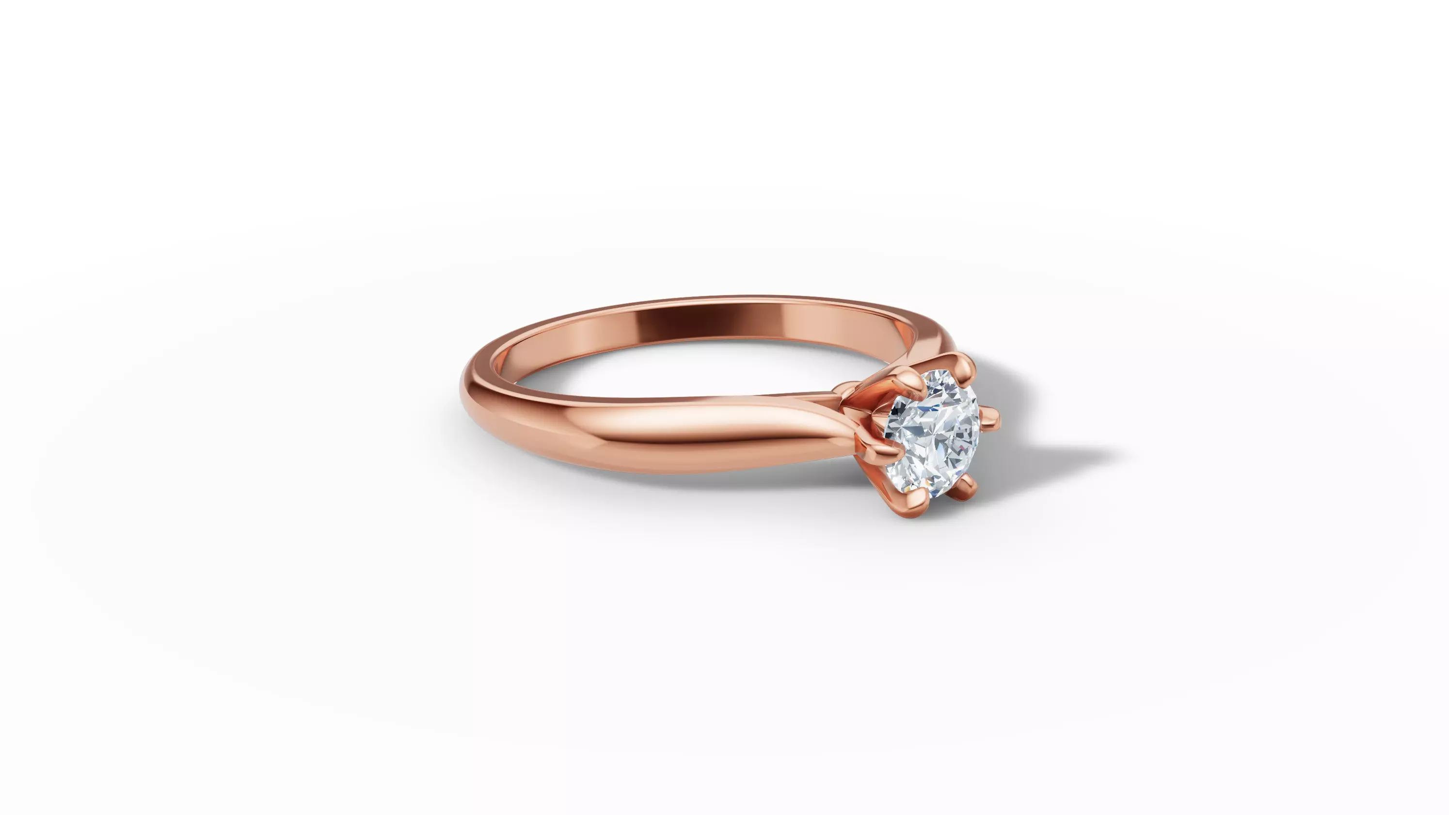 40 pointer Solitaire Engagement Ring 5mm Stone 6 Prong  3D print model_24