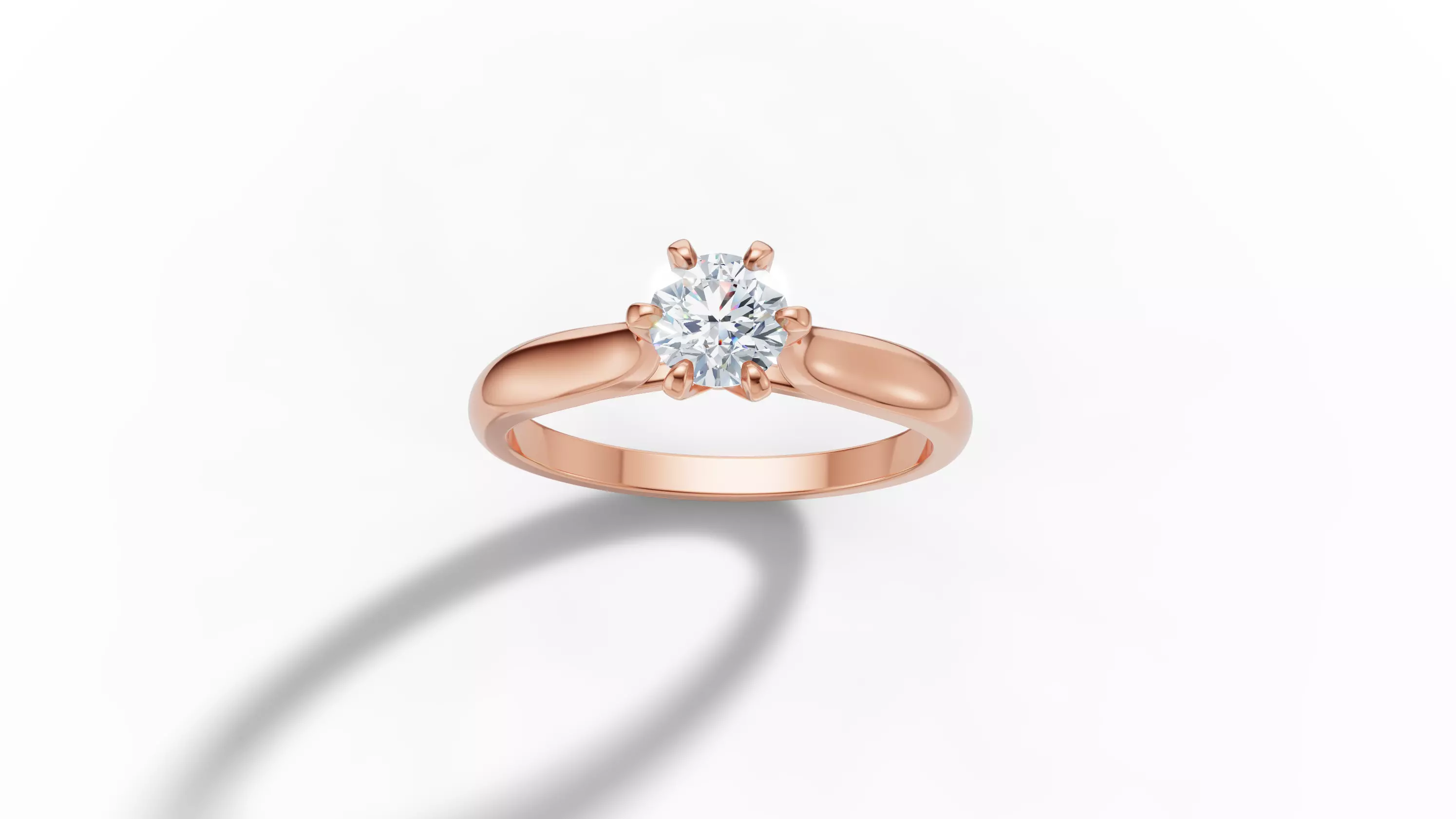40 pointer Solitaire Engagement Ring 5mm Stone 6 Prong  3D print model_21