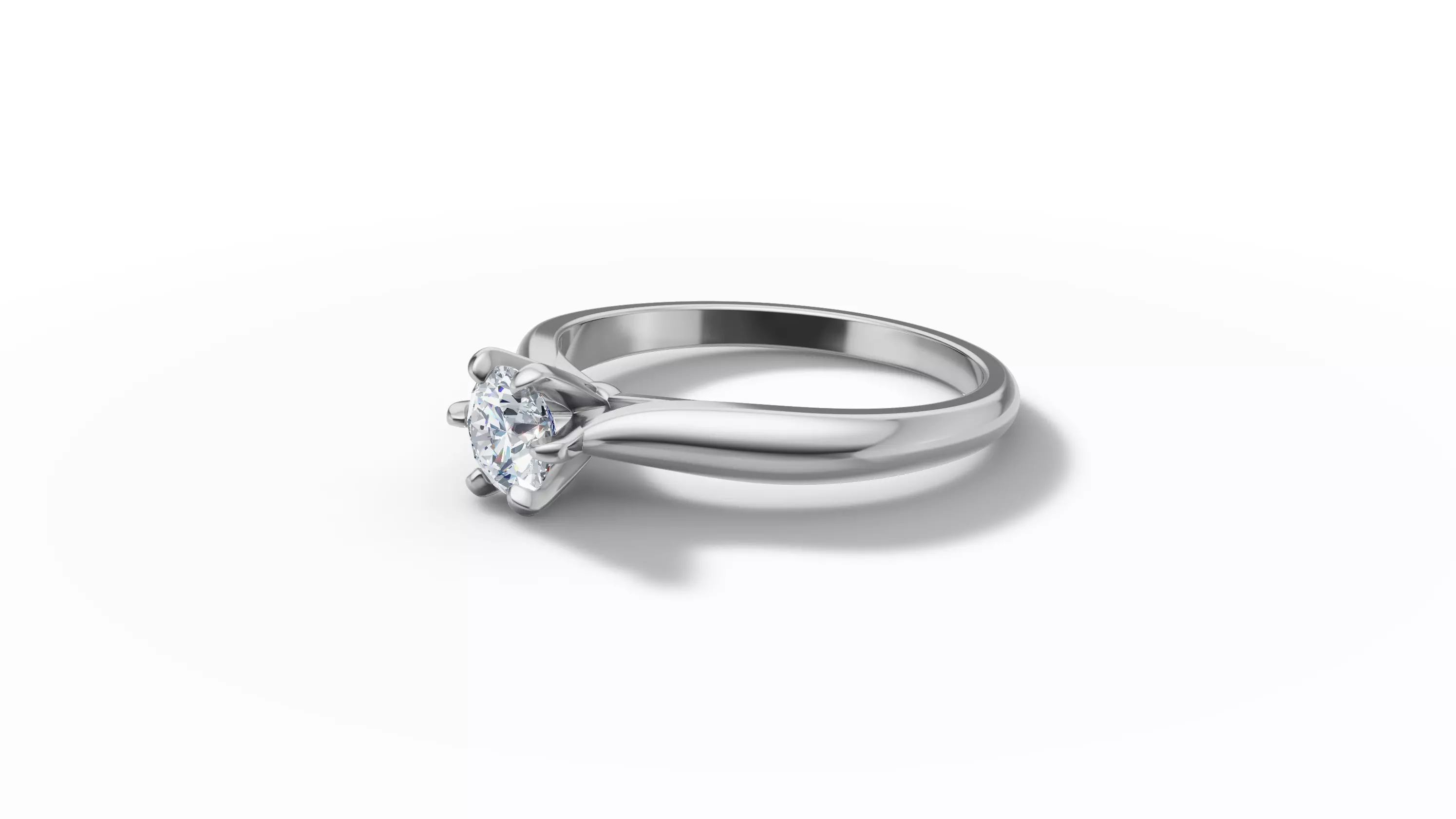 40 pointer Solitaire Engagement Ring 5mm Stone 6 Prong  3D print model_38