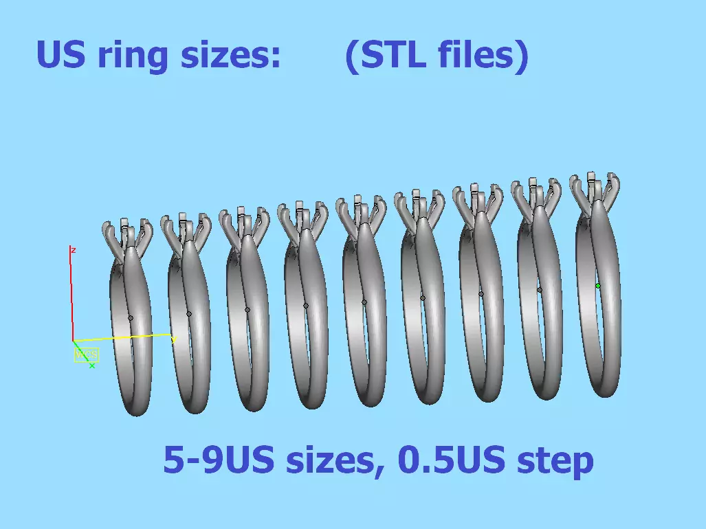 40 pointer Solitaire Engagement Ring 5mm Stone 6 Prong  3D print model_8