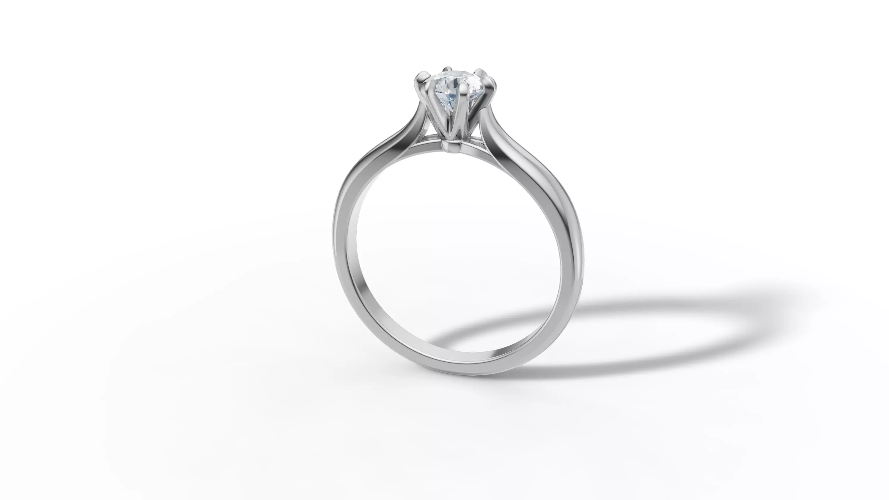 40 pointer Solitaire Engagement Ring 5mm Stone 6 Prong  3D print model_44