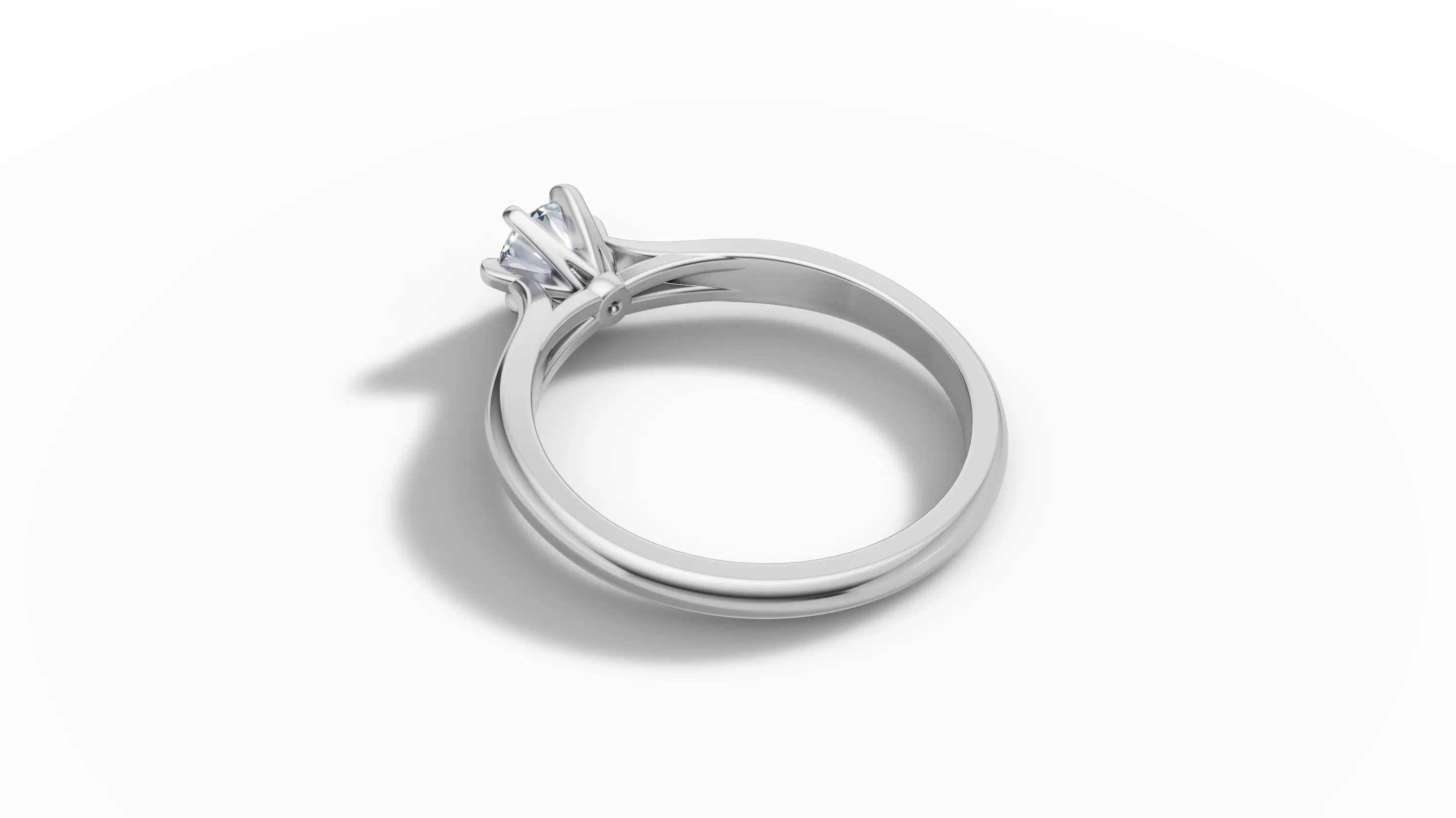 40 pointer Solitaire Engagement Ring 5mm Stone 6 Prong  3D print model_17