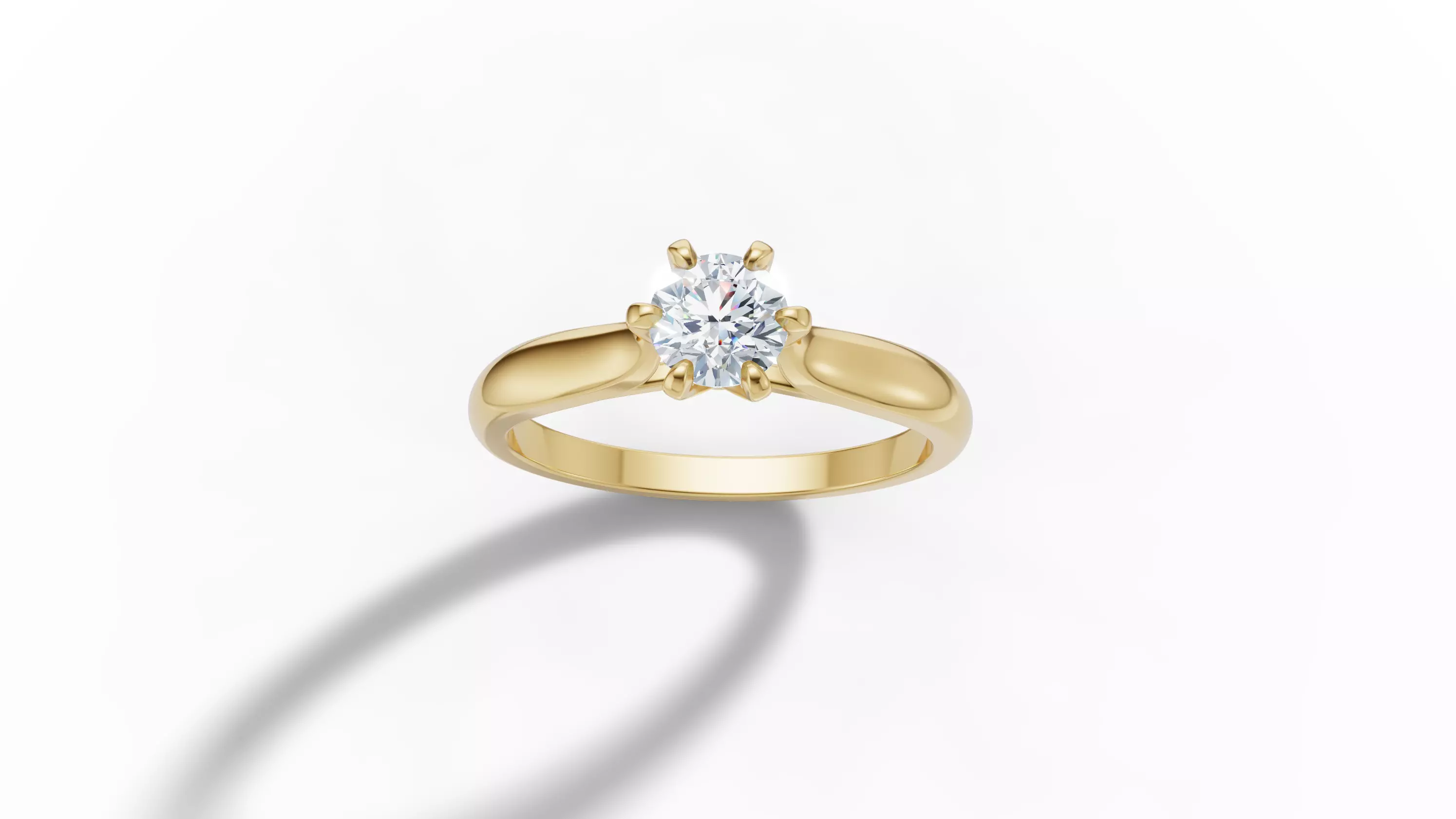 40 pointer Solitaire Engagement Ring 5mm Stone 6 Prong  3D print model_22