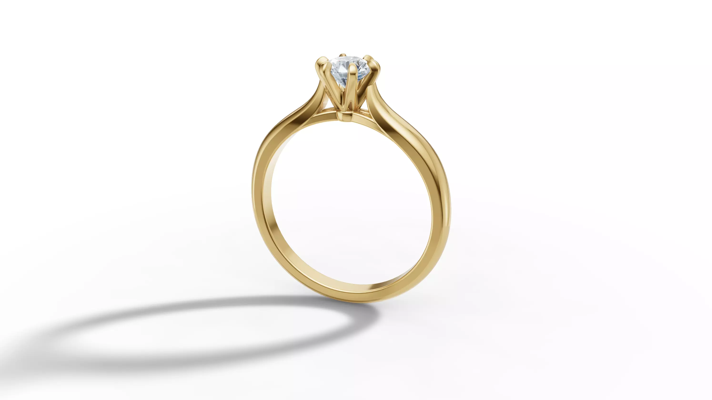40 pointer Solitaire Engagement Ring 5mm Stone 6 Prong  3D print model_5